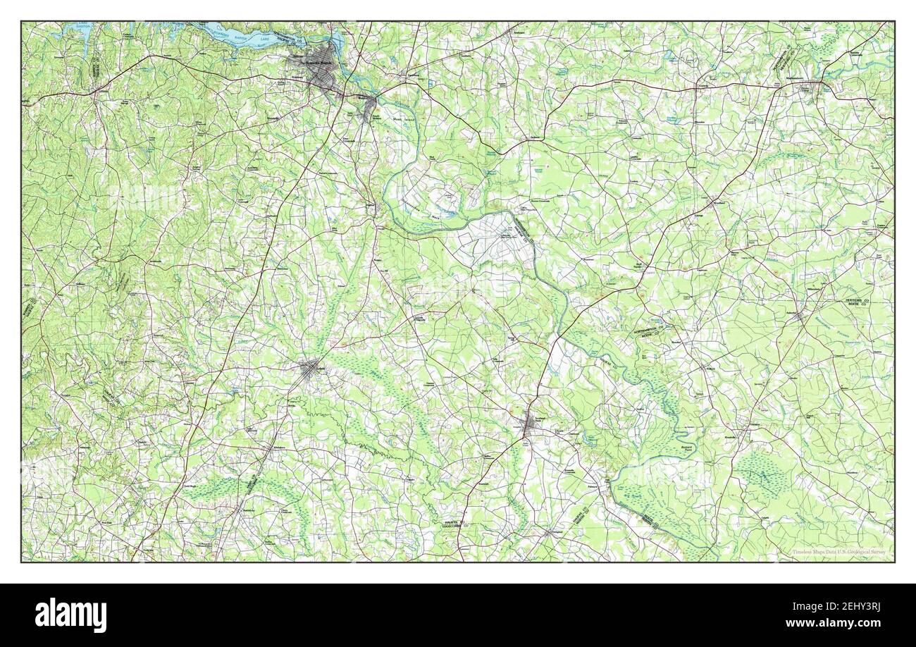 Roanoke Rapids, Caroline du Nord, carte 1985, 1:100000, États-Unis d'Amérique par Timeless Maps, données U.S. Geological Survey Banque D'Images