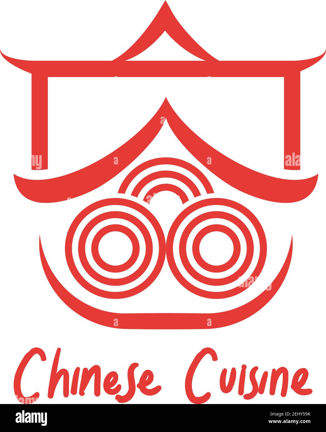 Logo Cuisine Chinoise Pour Restaurant Chinois Illustration Vectorielle