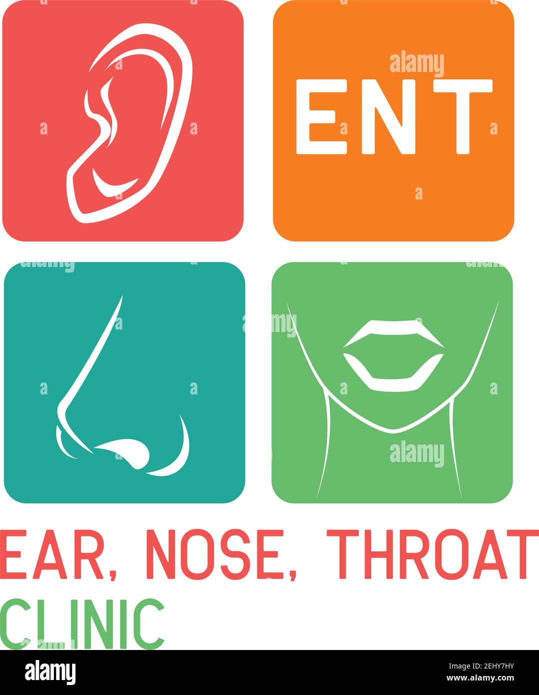 Logo de l'oreille nez gorge (ENT) pour otolaryngologistes concept clinique. Illustration vectorielle Illustration de Vecteur