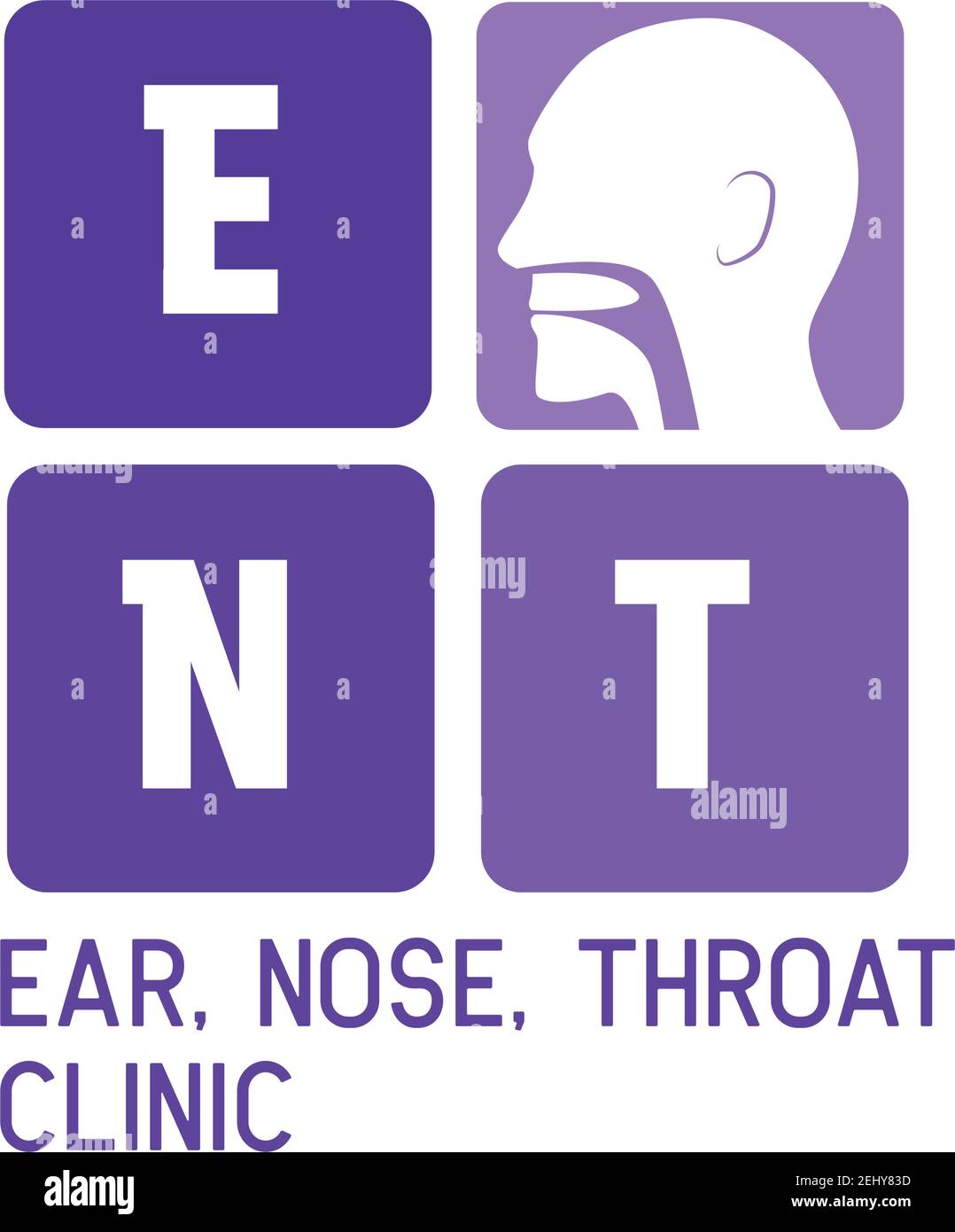 Logo de l'oreille nez gorge (ENT) pour otolaryngologistes concept clinique. Illustration vectorielle Illustration de Vecteur