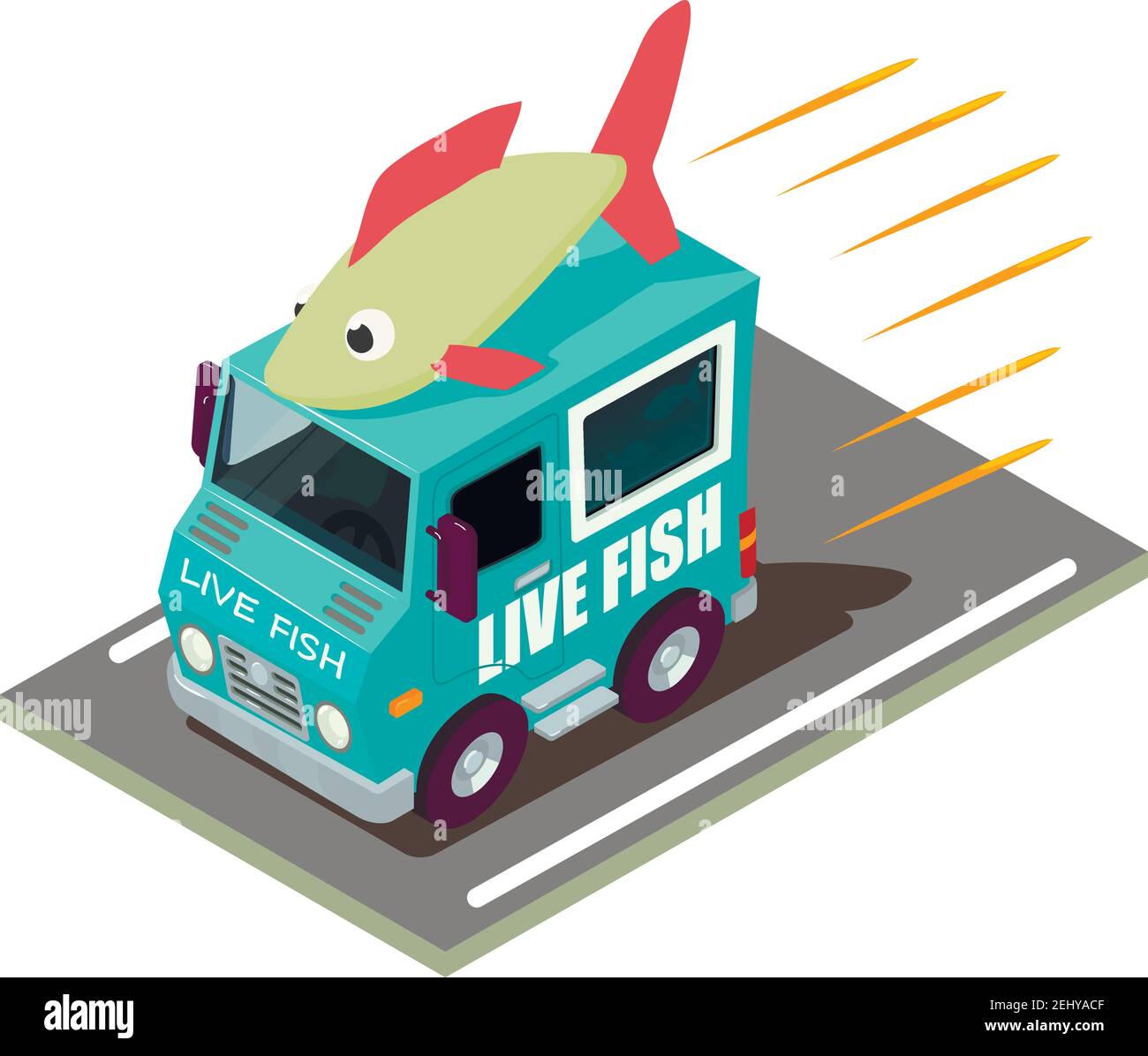 Icône de livraison de poisson. Illustration isométrique de l'icône du vecteur de distribution de poisson pour la toile Illustration de Vecteur