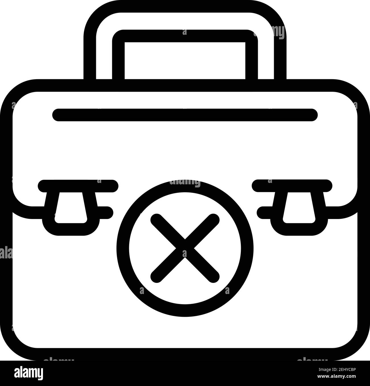 Icône porte-documents cassé. Contour de l'icône de vecteur de porte-documents rompus pour la conception Web isolée sur fond blanc Illustration de Vecteur