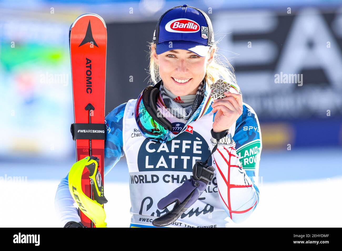 20 février 2021, Cortina (BL, Italie : Cortina (BL), Italie, Druscie, 20 février 2021, Mikaela SHIFFRIN (USA) médaille d'argent lors des Championnats du monde DE SKI alpin 2021 FIS - Slalom - femmes - course de ski alpin (Credit image: © Luca Tedeschi/LPS via ZUMA Wire) Banque D'Images