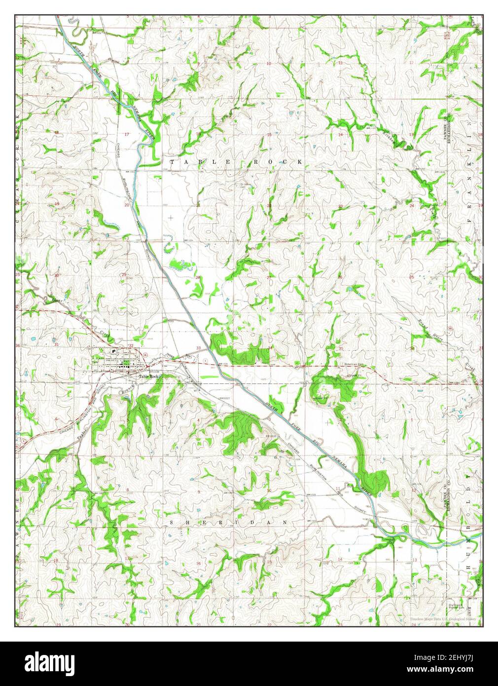 Table Rock, Nebraska, carte 1965, 1:24000, États-Unis d'Amérique par Timeless Maps, données U.S. Geological Survey Banque D'Images