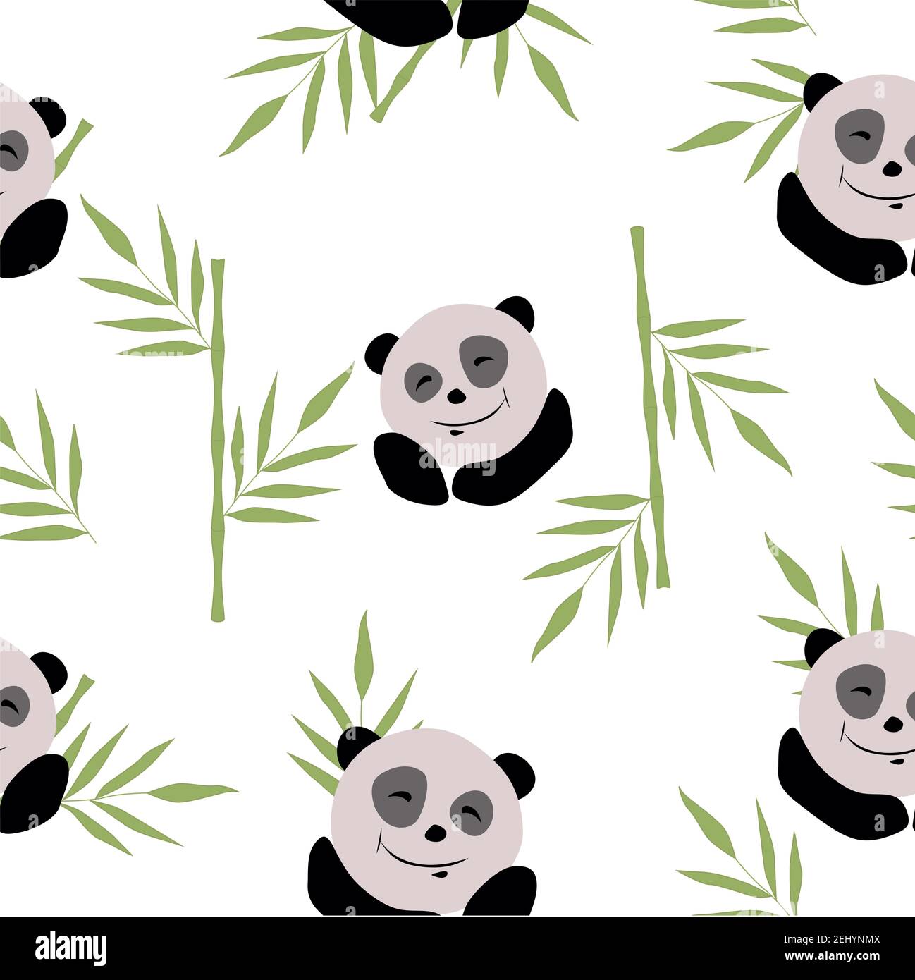 Motif sans couture d'animaux de la jungle, panda dormant sur une branche Illustration de Vecteur
