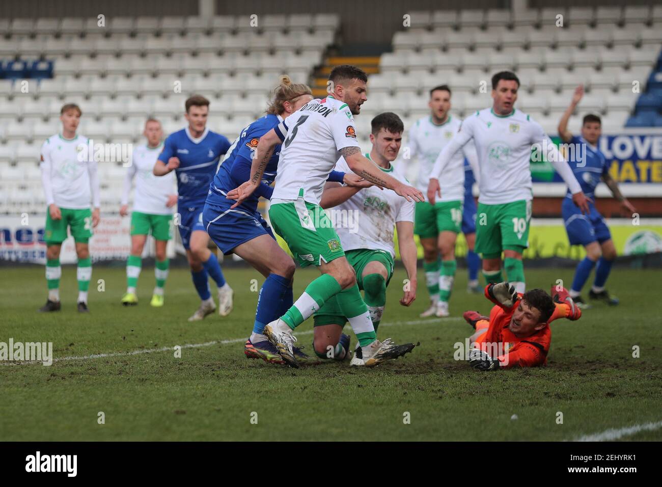 HARTLEPOOL, ANGLETERRE. 20 FÉVRIER : Luke Armstrong, de Hartlepool United, a obtenu 1-1 points lors du match de la Vanarama National League entre Hartlepool United et Yeovil Town à Victoria Park, Hartlepool, le samedi 20 février 2021. (Credit: Mark Fletcher | MI News) Credit: MI News & Sport /Alay Live News Banque D'Images