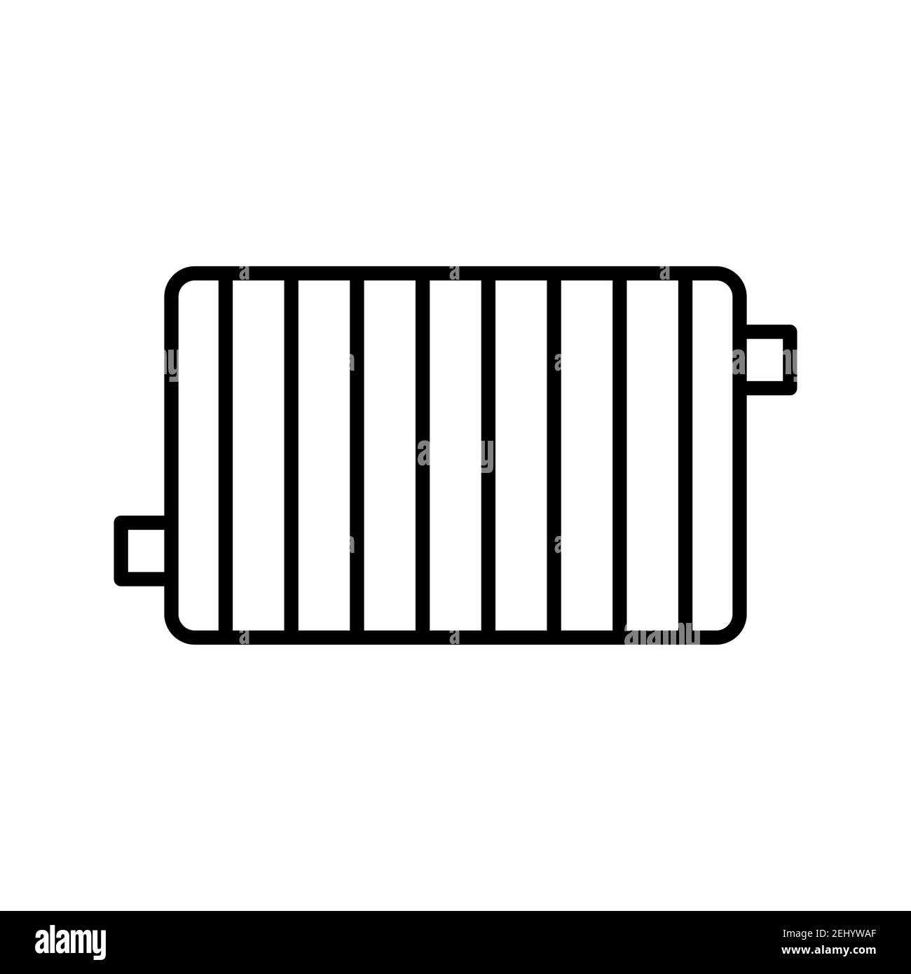 Illustration de l'icône de vecteur de ligne de radiateur isolée sur fond blanc Banque D'Images