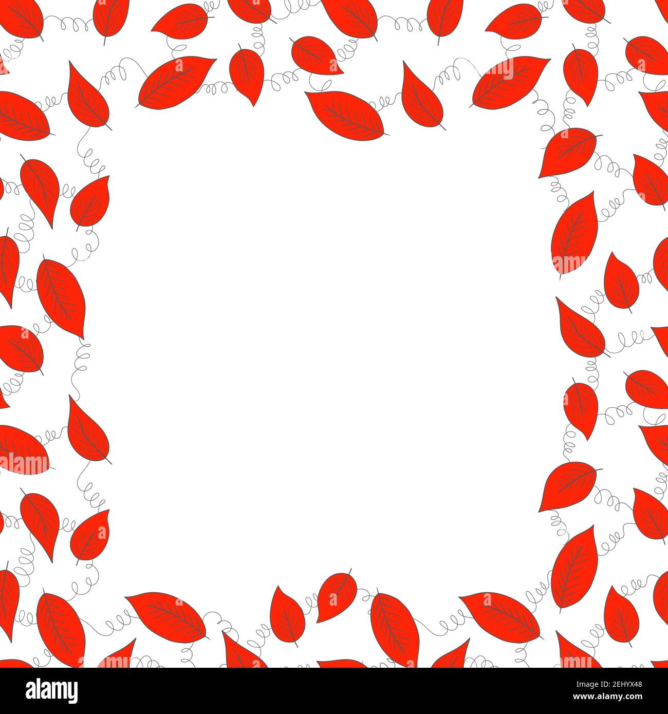 Cadre fleuri avec branches exotiques colorées sur fond blanc. Bordure ornée de feuilles tropiques. Illustration vectorielle pour papier peint, affiches Illustration de Vecteur