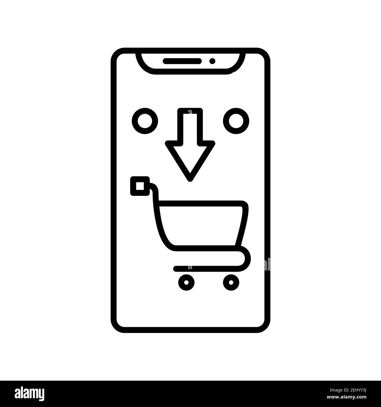 Illustration de l'icône de vecteur de ligne de chaussures mobile isolée sur blanc arrière-plan Banque D'Images