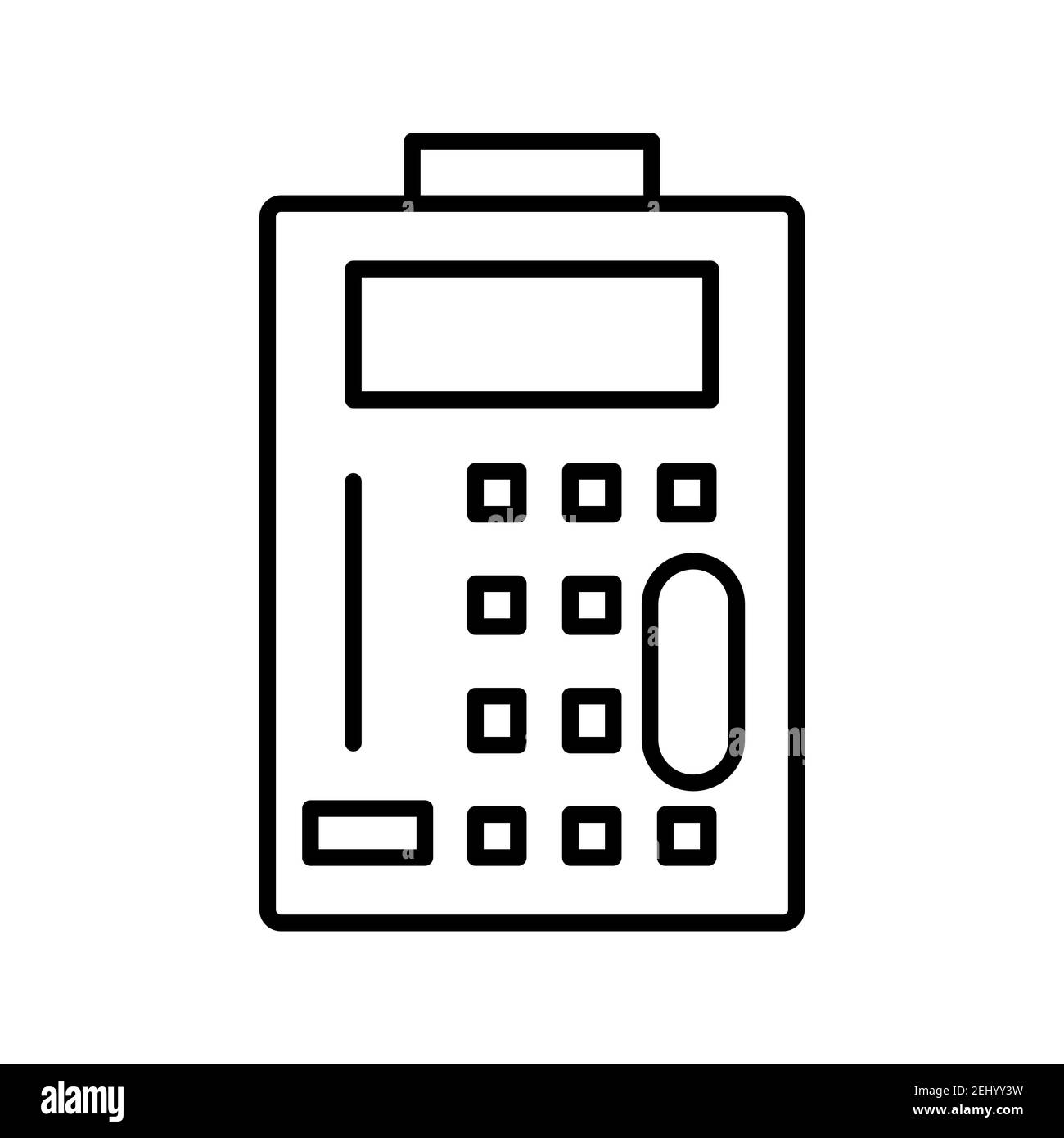 Illustration de l'icône du vecteur de ligne de la machine de service ATM isolée sur arrière-plan blanc Banque D'Images