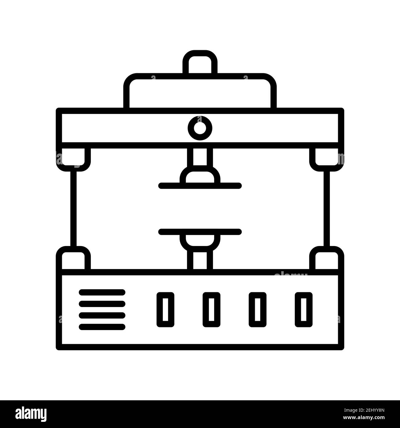 Illustration de l'icône de vecteur de ligne de presse de la machine isolée sur blanc arrière-plan Banque D'Images