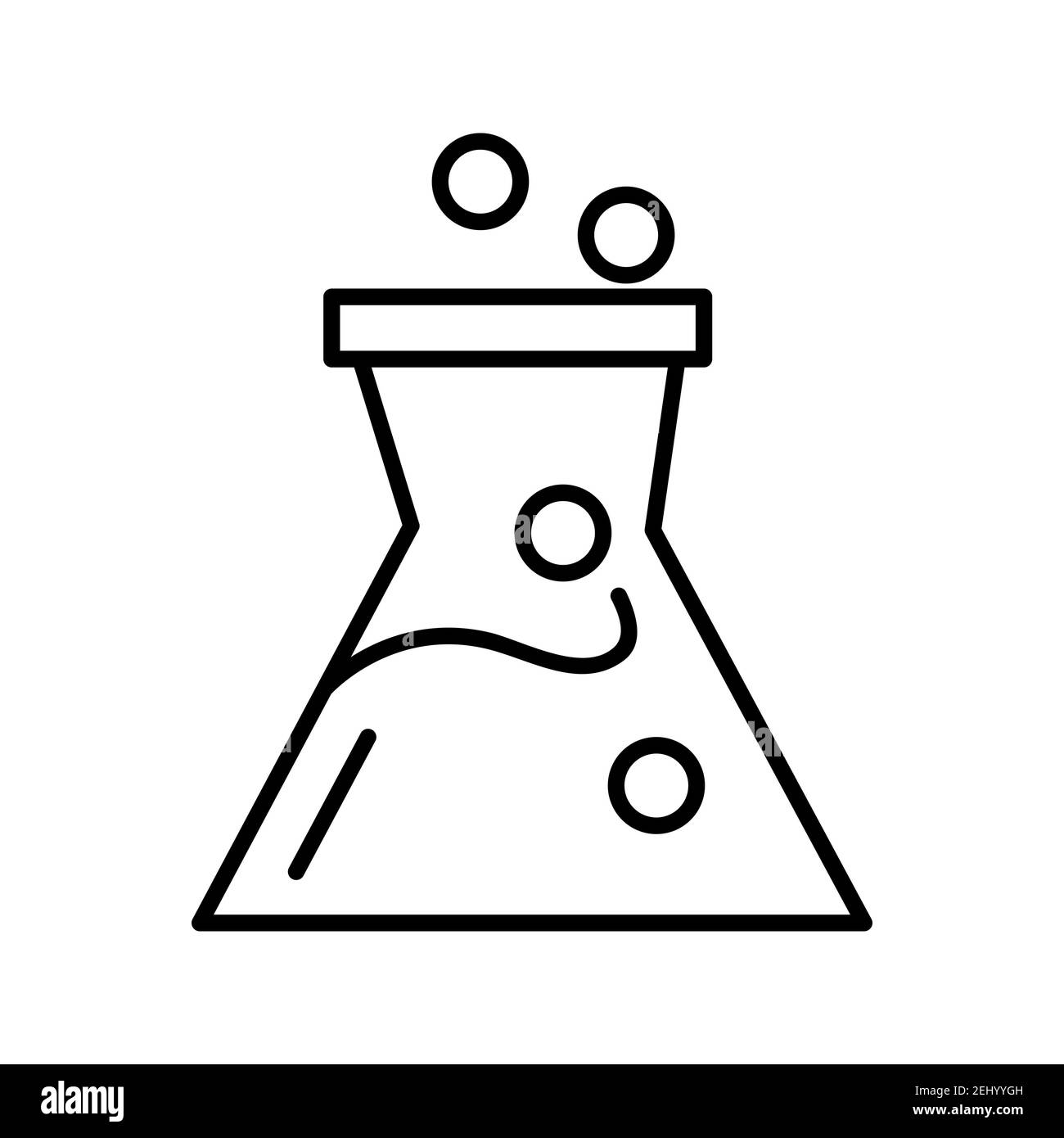 Illustration de l'icône du vecteur de la lignée du flacon de produit chimique isolée sur blanc arrière-plan Banque D'Images