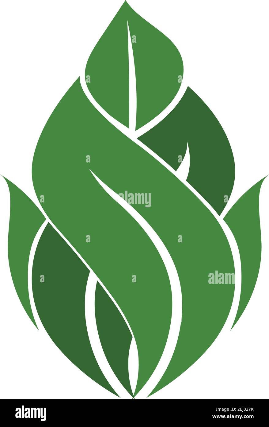 Motif vectoriel d'icône de logo en forme de feuille verte abstraite. Jeu d'icônes écologiques Illustration de Vecteur