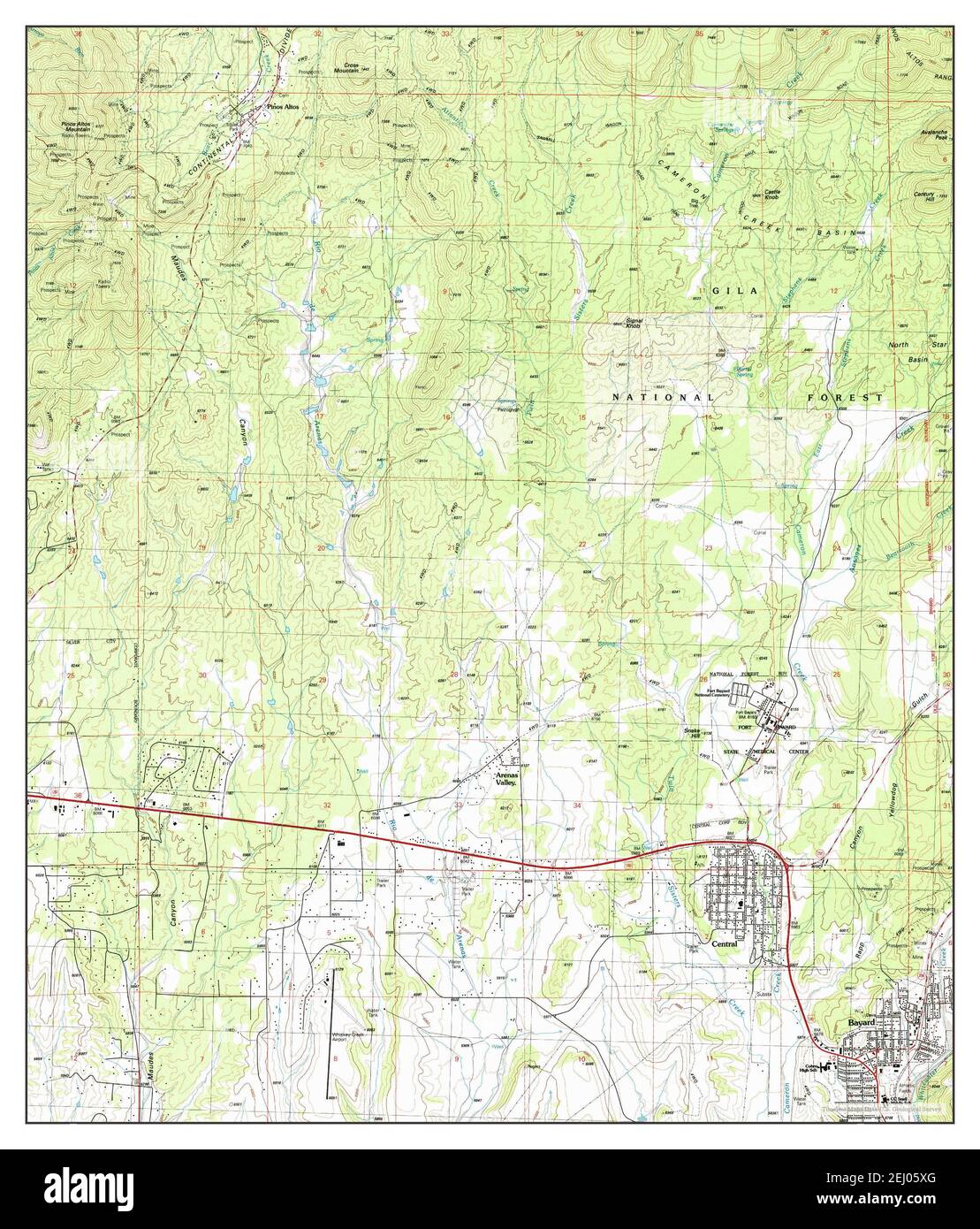 Fort Bayard, Nouveau-Mexique, carte 1992, 1:24000, États-Unis d'Amérique par Timeless Maps, données U.S. Geological Survey Banque D'Images