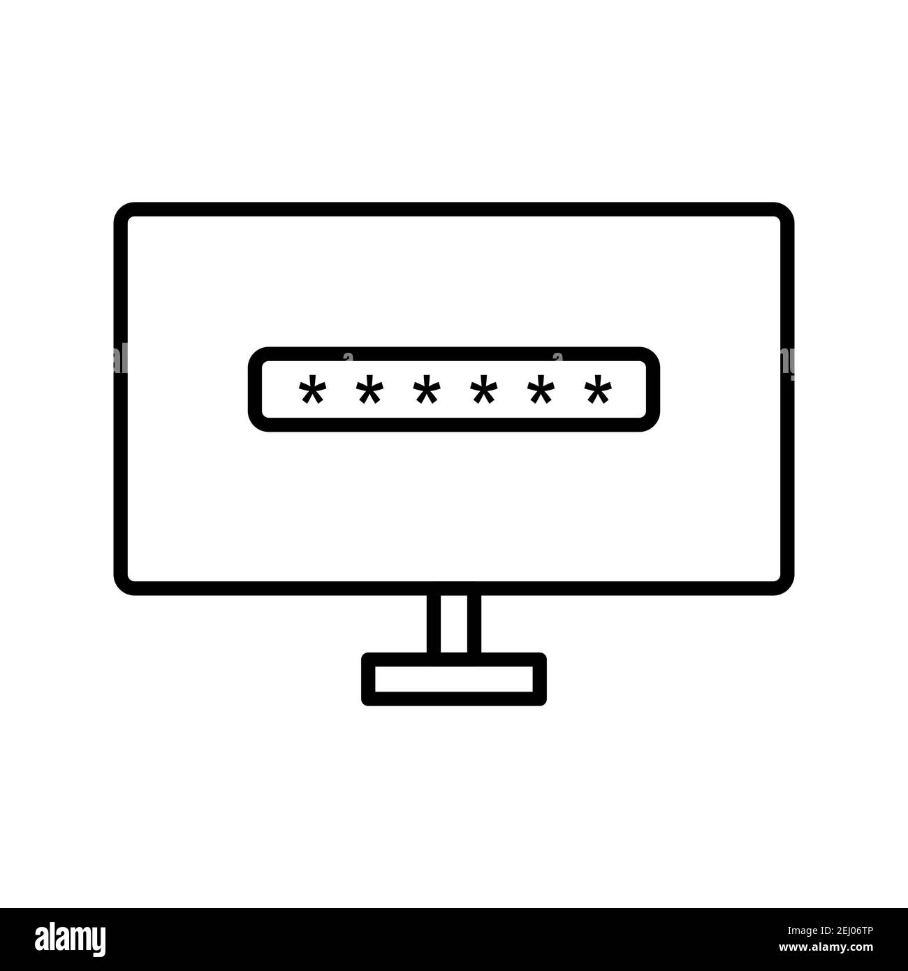 Illustration de l'icône de vecteur de ligne de champ de mot de passe isolée en blanc arrière-plan Banque D'Images
