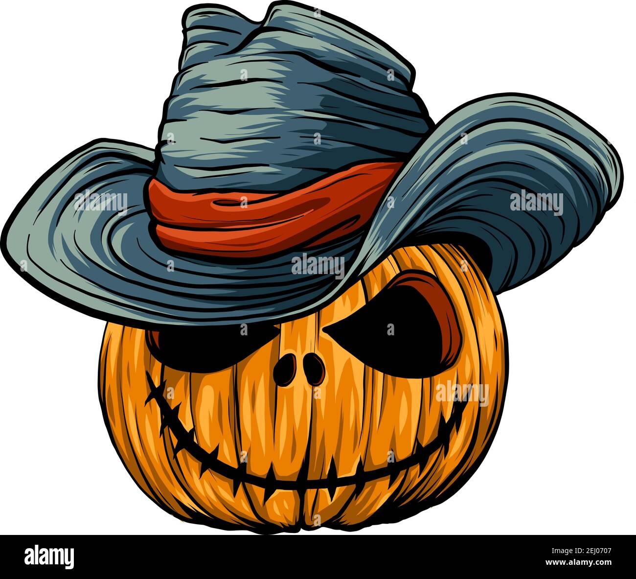 Halloween citrouille en sorcières illustration vectorielle de chapeau Illustration de Vecteur