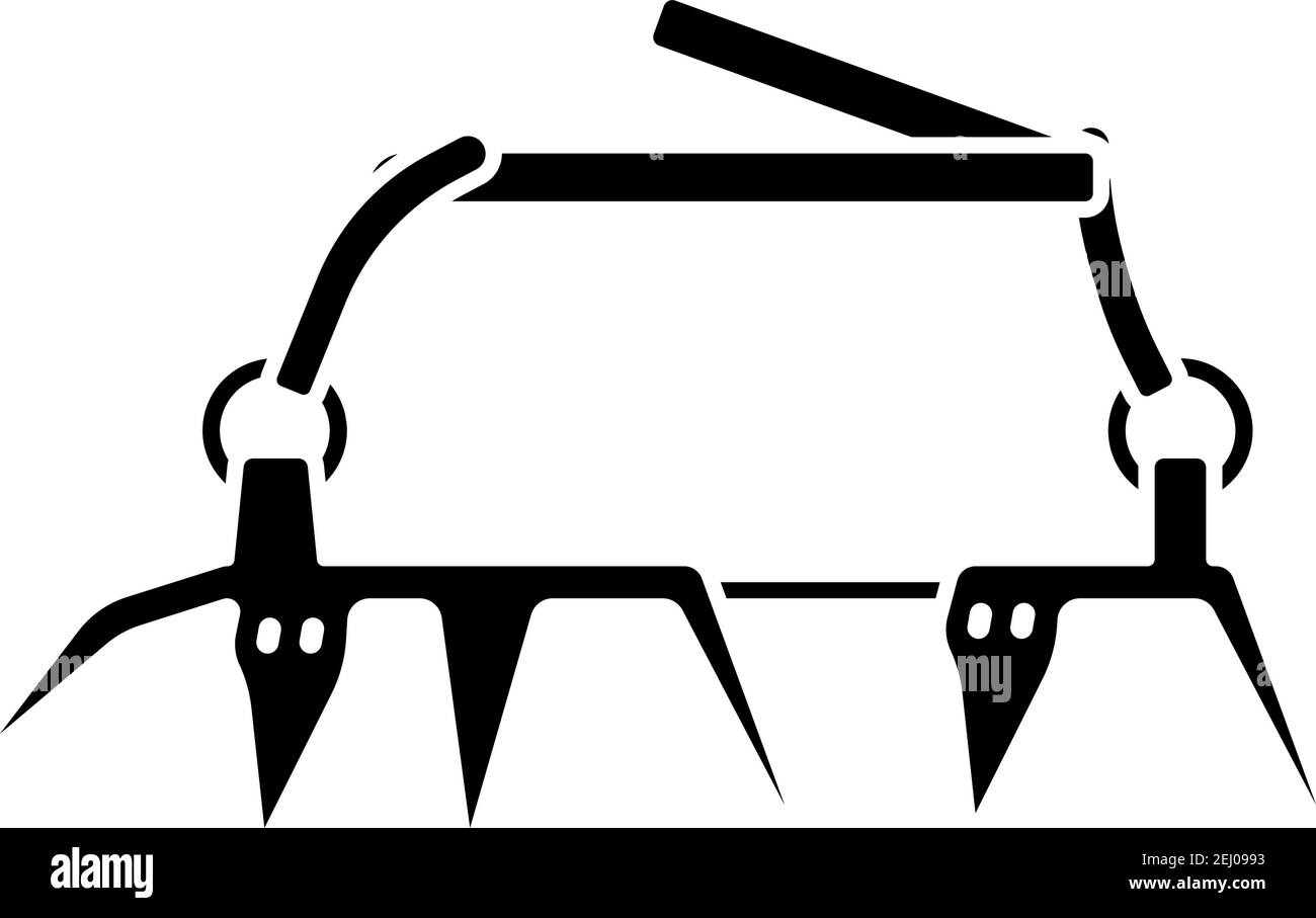Icône de l'alpiniste Crampon. Motif pochoir noir. Illustration vectorielle. Illustration de Vecteur