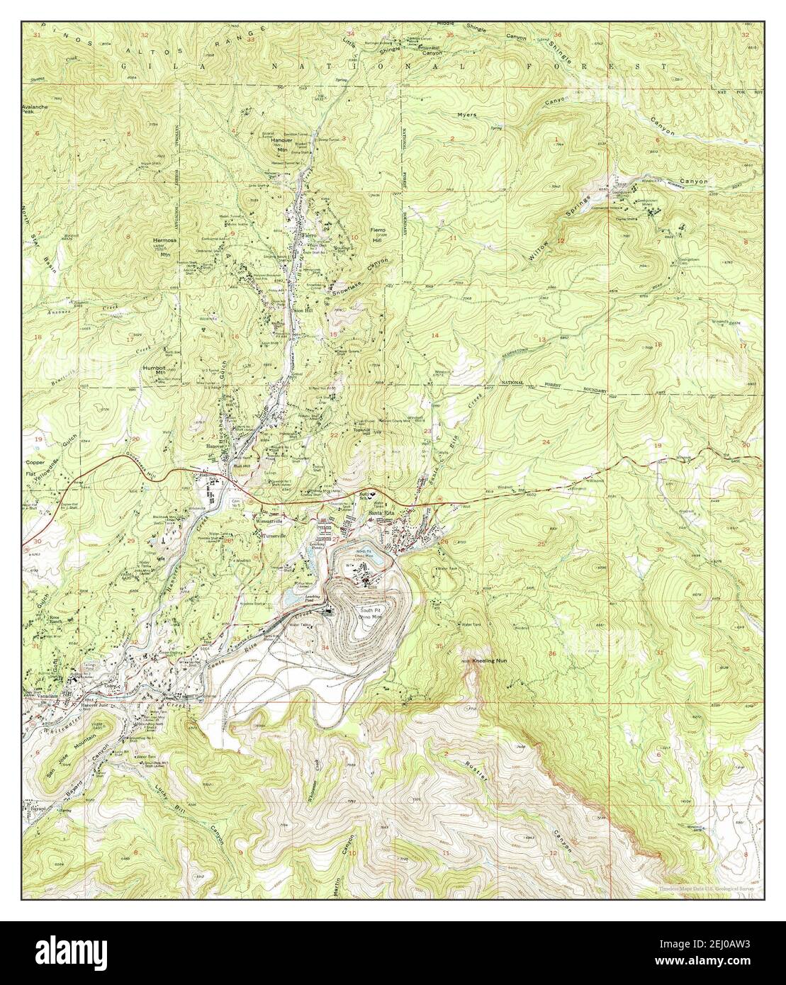 Santa Rita, Nouveau-Mexique, carte 1951, 1:24000, États-Unis d'Amérique par Timeless Maps, données U.S. Geological Survey Banque D'Images