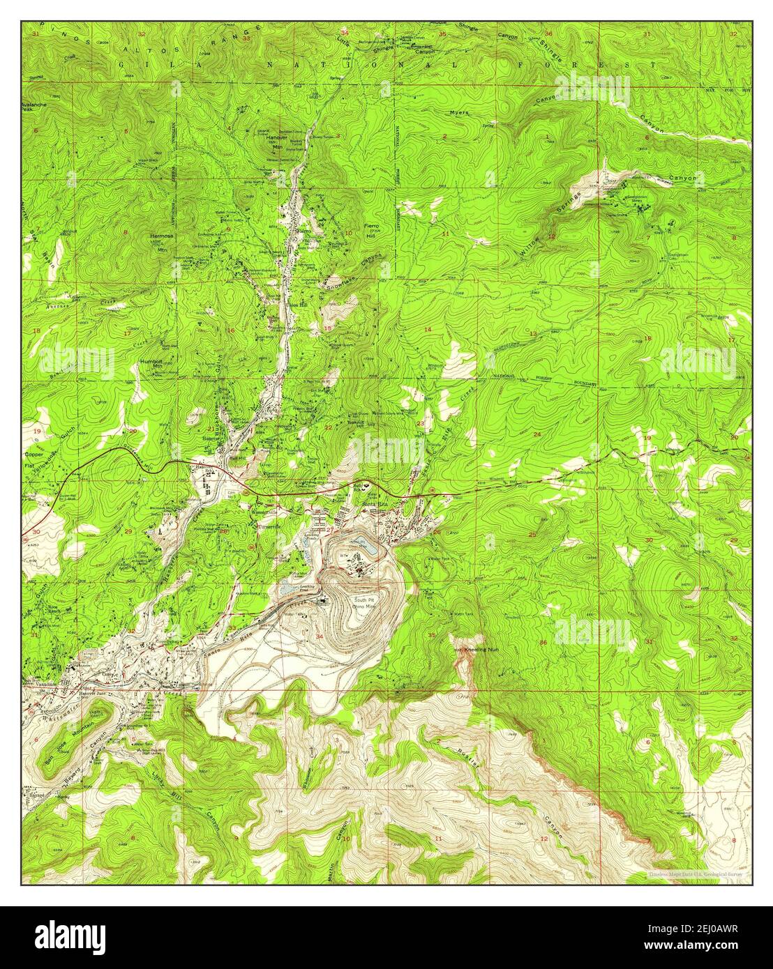 Santa Rita, Nouveau-Mexique, carte 1951, 1:24000, États-Unis d'Amérique par Timeless Maps, données U.S. Geological Survey Banque D'Images