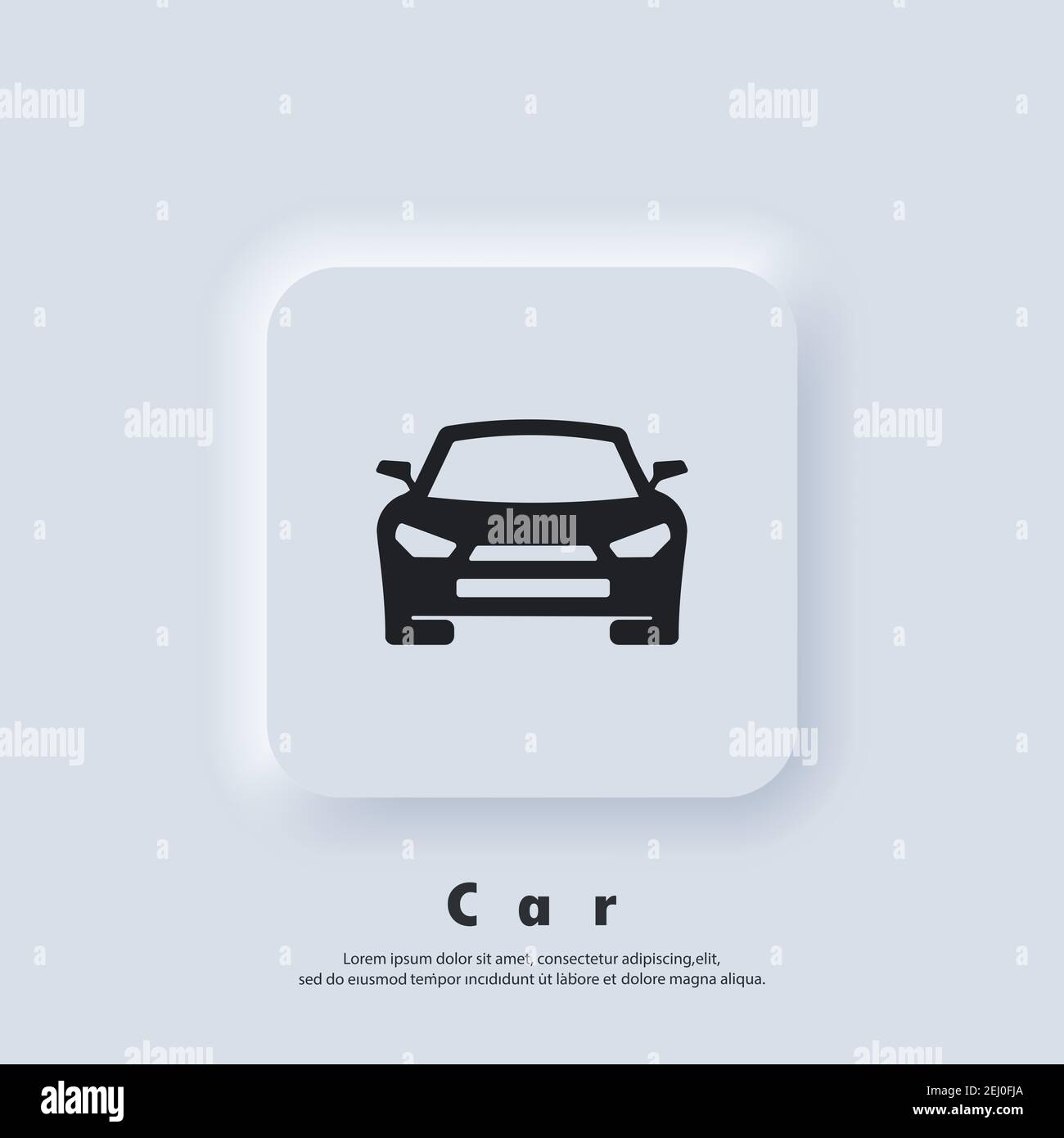 Logo de voiture. Logo automobile. Icône de voiture. Icônes de la machine. Vecteur. Icône IU. Bouton Web blanc de l'interface utilisateur Neumorphic UI UX. Neumorphisme Illustration de Vecteur