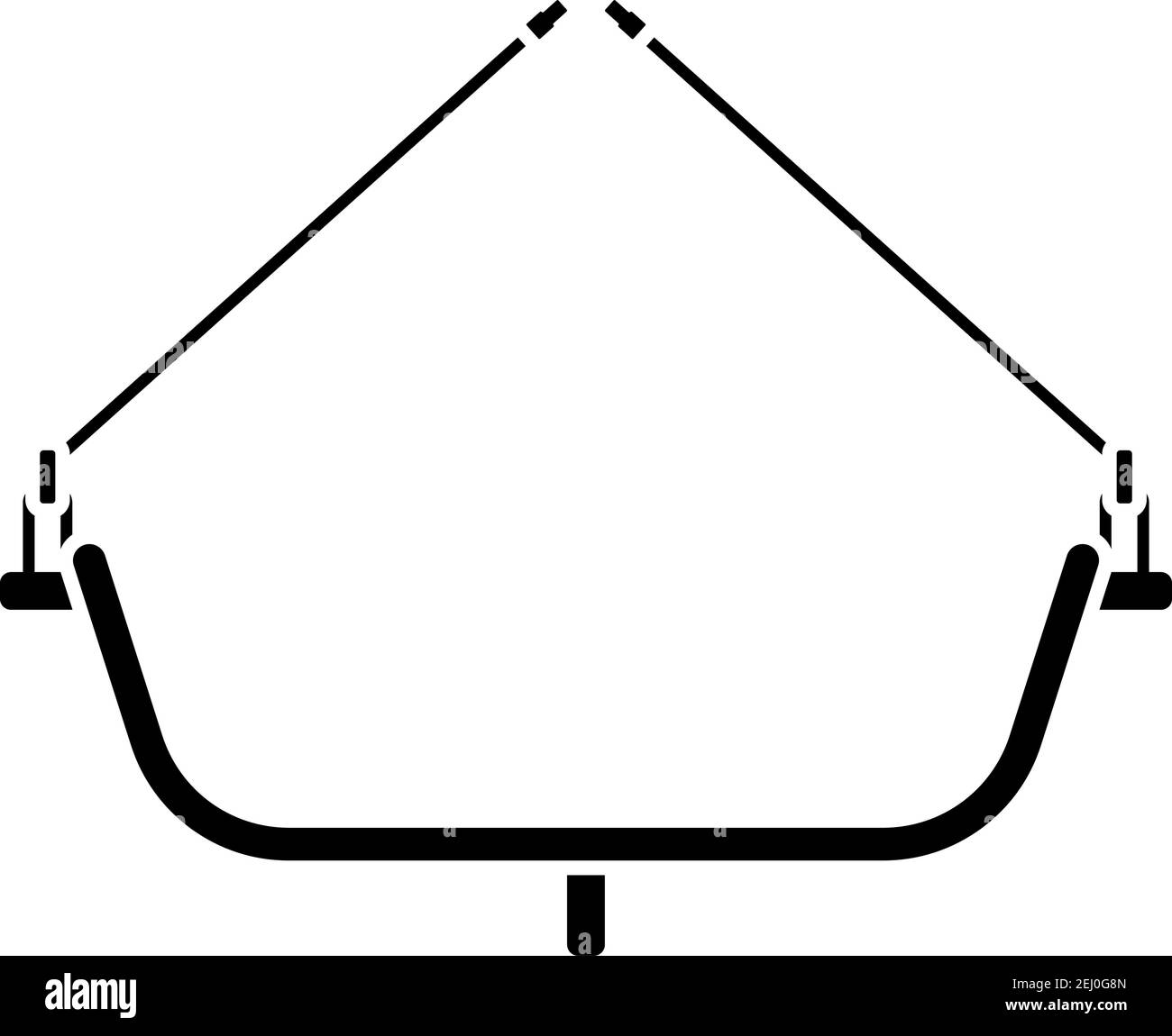 Icône de siège alpiniste. Motif pochoir noir. Illustration vectorielle. Illustration de Vecteur