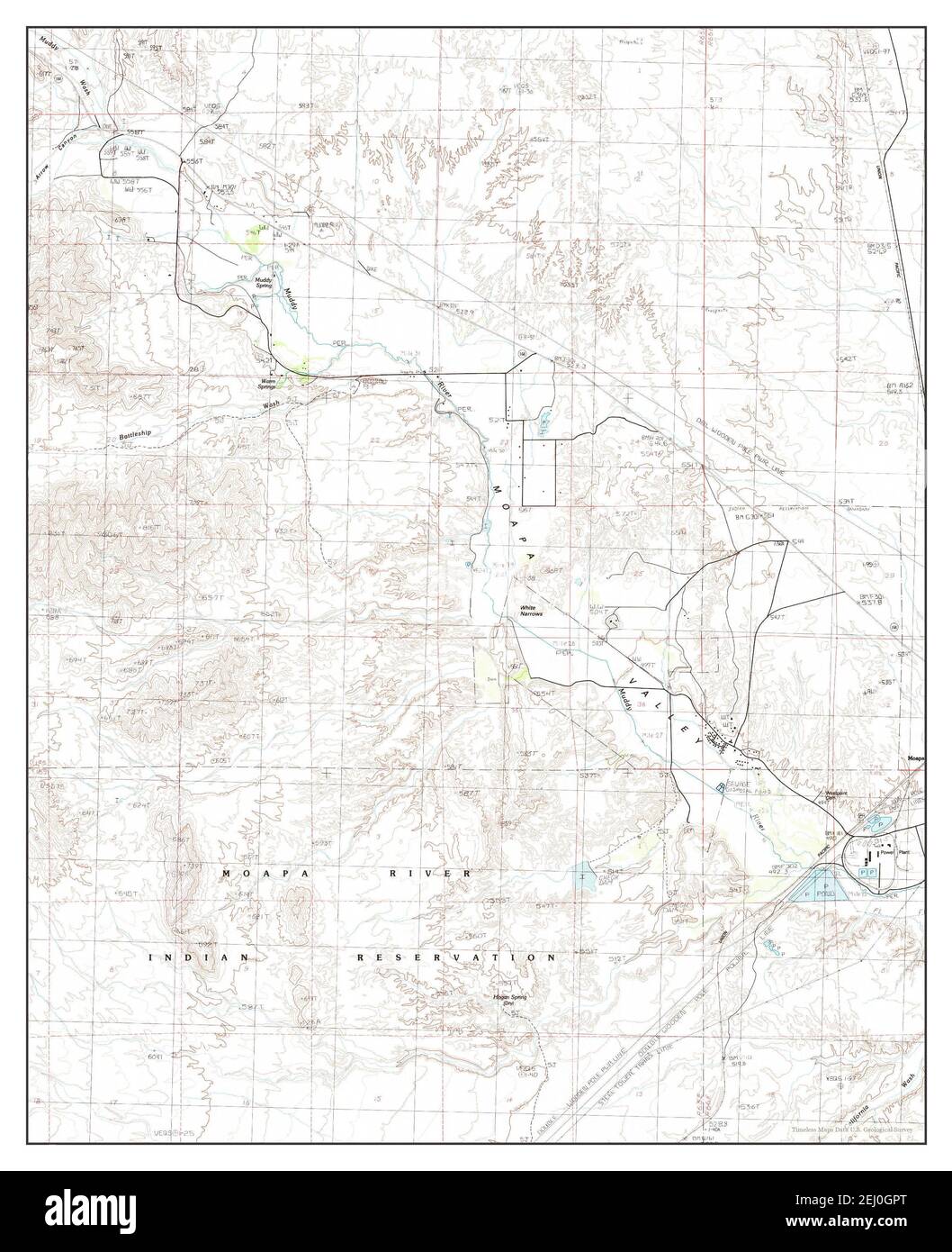 Moapa West, Nevada, carte 1983, 1:24000, États-Unis d'Amérique par cartes intemporelles, données U.S. Geological Survey Banque D'Images