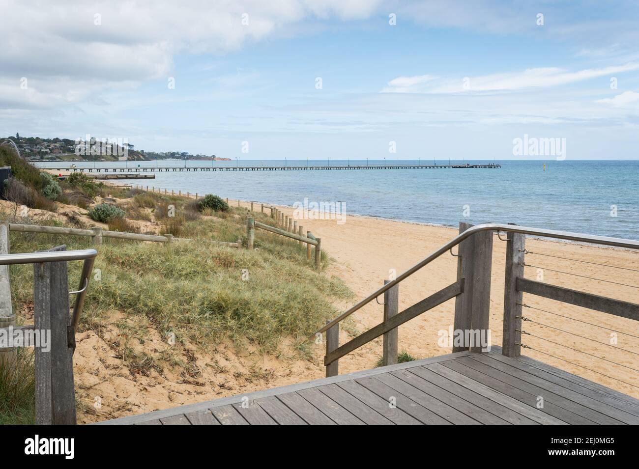Frankston Beach and Pier, Melbourne, Victoria, Australie. Banque D'Images