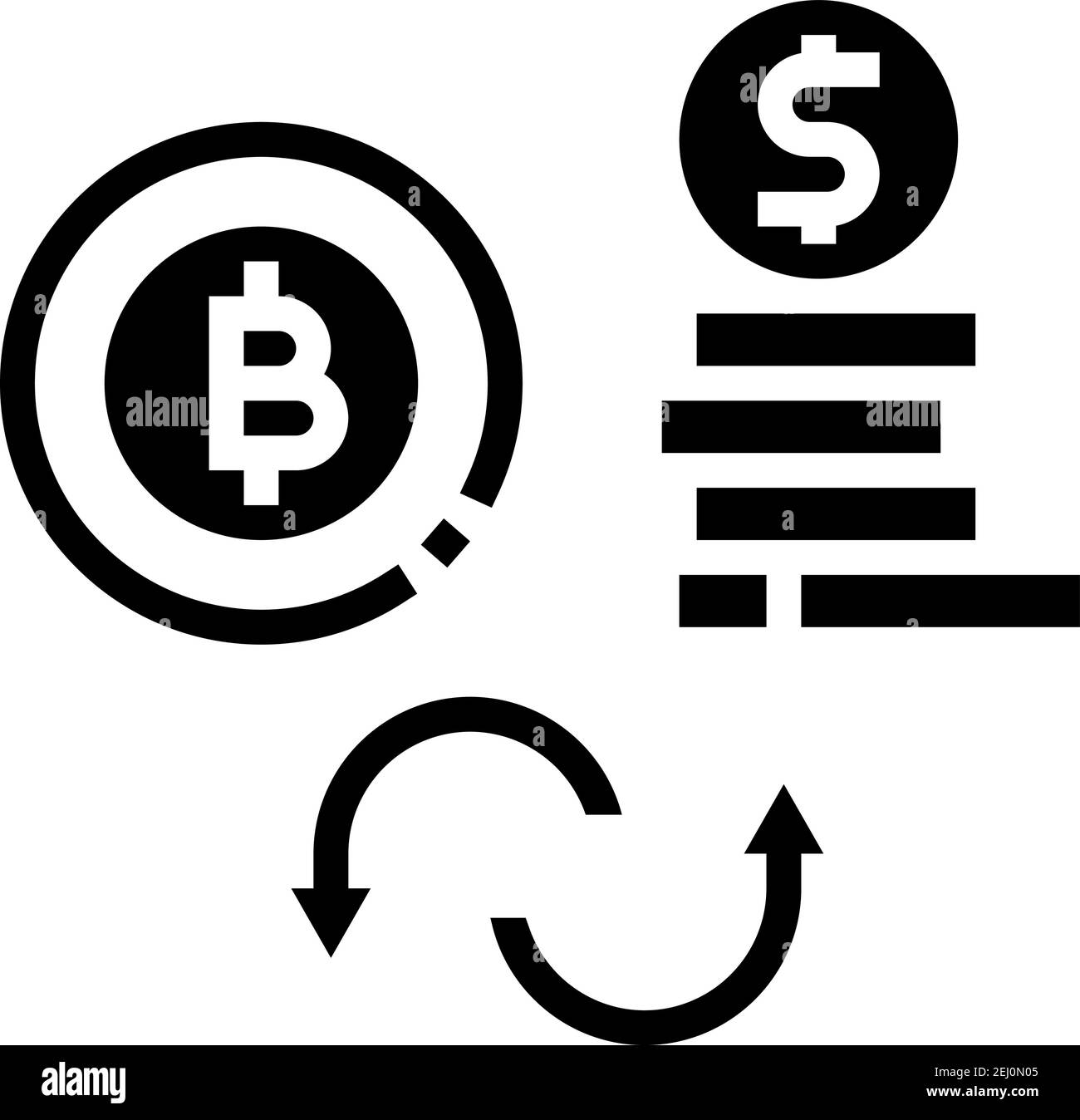 illustration du vecteur de l'icône de glyphe currancy money to bitcoin Illustration de Vecteur