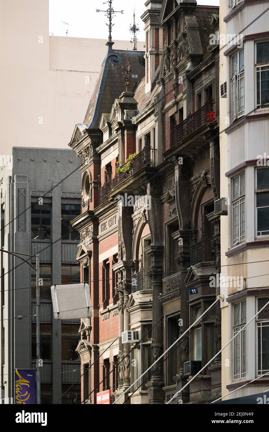 Bâtiment de la ville de Melbourne, Elizabeth Street, Melbourne, Victoria, Australie. Banque D'Images