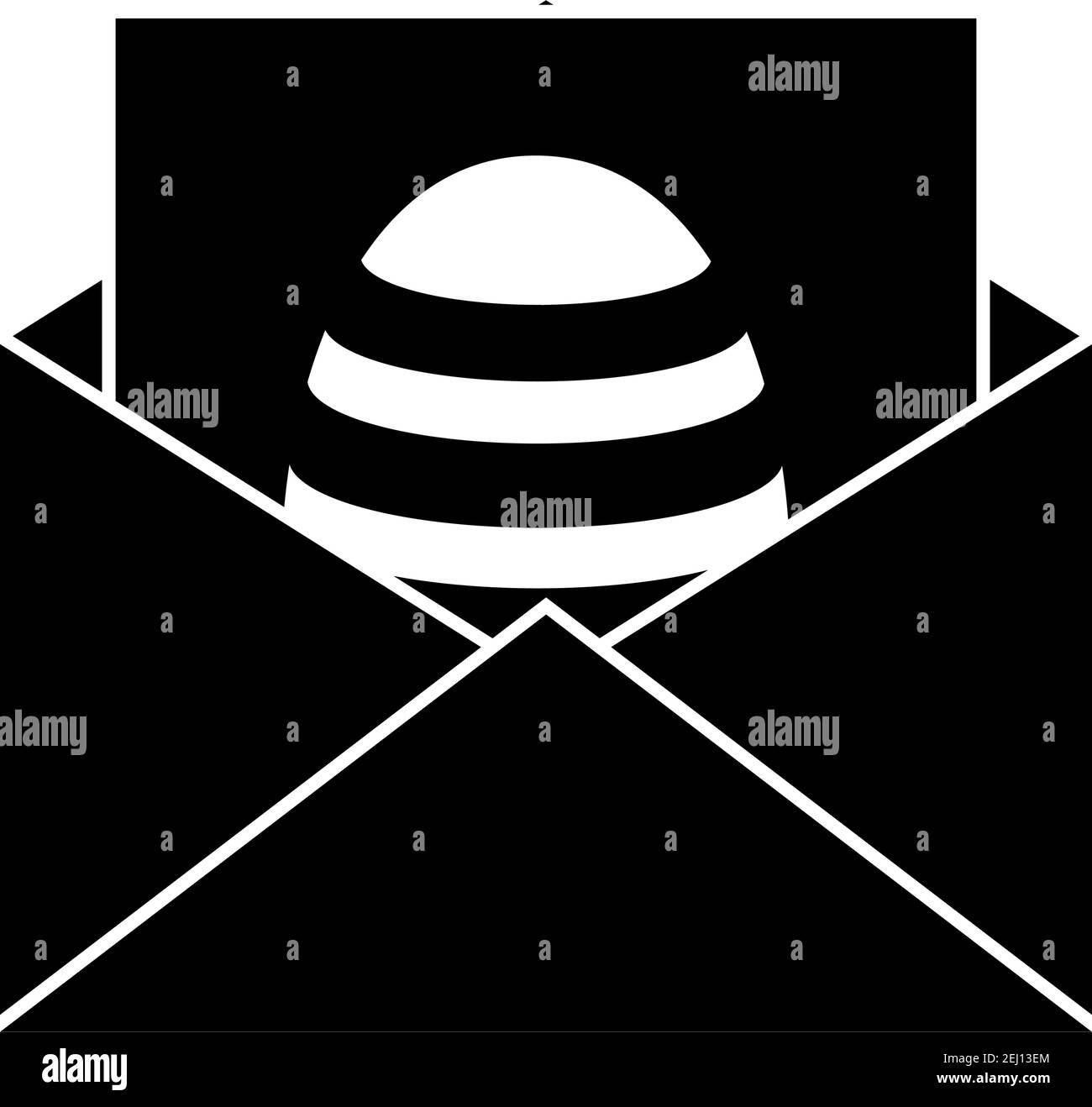 Enveloppe avec icône oeuf de Pâques. Motif pochoir noir. Illustration vectorielle. Illustration de Vecteur