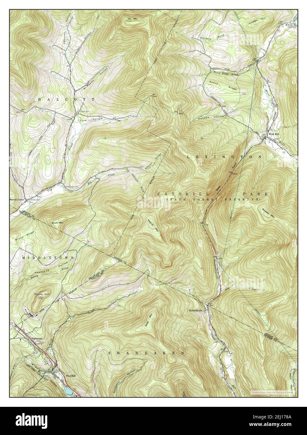 West Kill, New York, carte 1960, 1:24000, États-Unis d'Amérique par Timeless Maps, données U.S. Geological Survey Banque D'Images