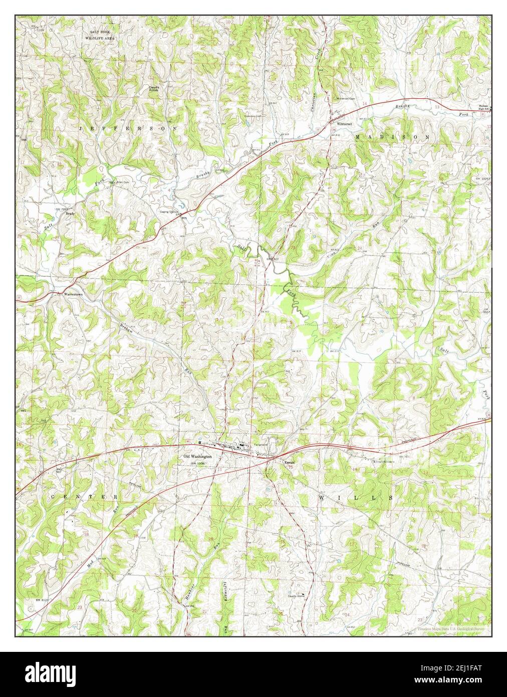 Old Washington, Ohio, carte 1962, 1:24000, États-Unis d'Amérique par Timeless Maps, données U.S. Geological Survey Banque D'Images