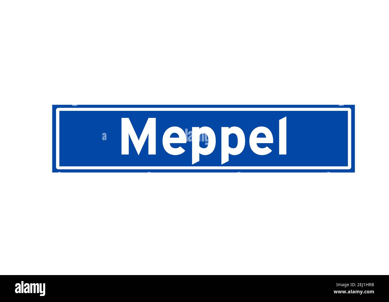 Meppel isolé Hollandais lieu nom signe. Signe de la ville depuis les pays-Bas. Banque D'Images