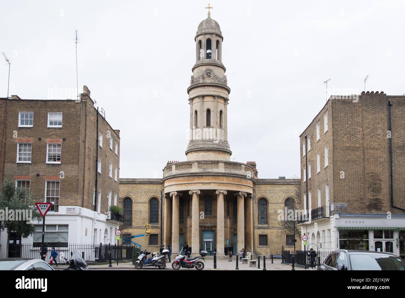 Église de St. Mary Wyndham place, architecture de renouveau grec Banque D'Images