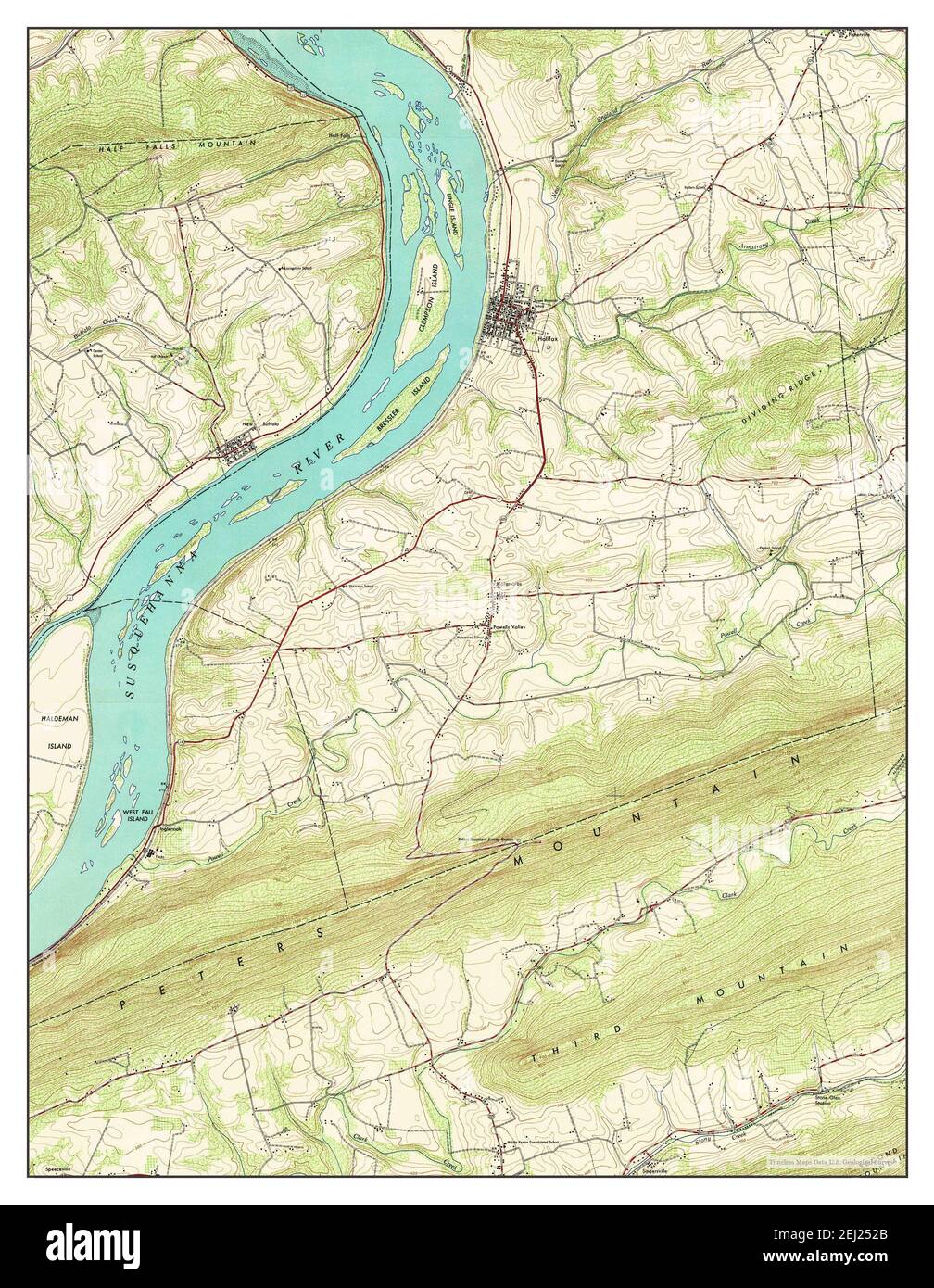 Halifax, Pennsylvanie, carte 1947, 1:24000, États-Unis d'Amérique par Timeless Maps, données U.S. Geological Survey Banque D'Images