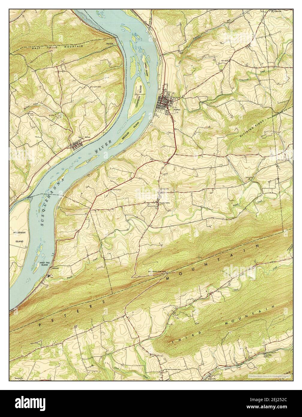 Halifax, Pennsylvanie, carte 1947, 1:24000, États-Unis d'Amérique par Timeless Maps, données U.S. Geological Survey Banque D'Images