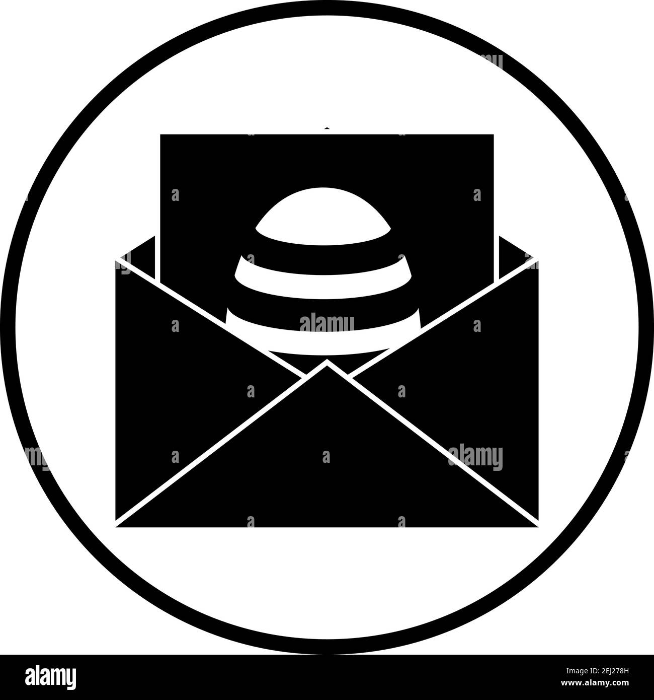 Enveloppe avec icône oeuf de Pâques. Conception de pochoir à cercle fin. Illustration vectorielle. Illustration de Vecteur