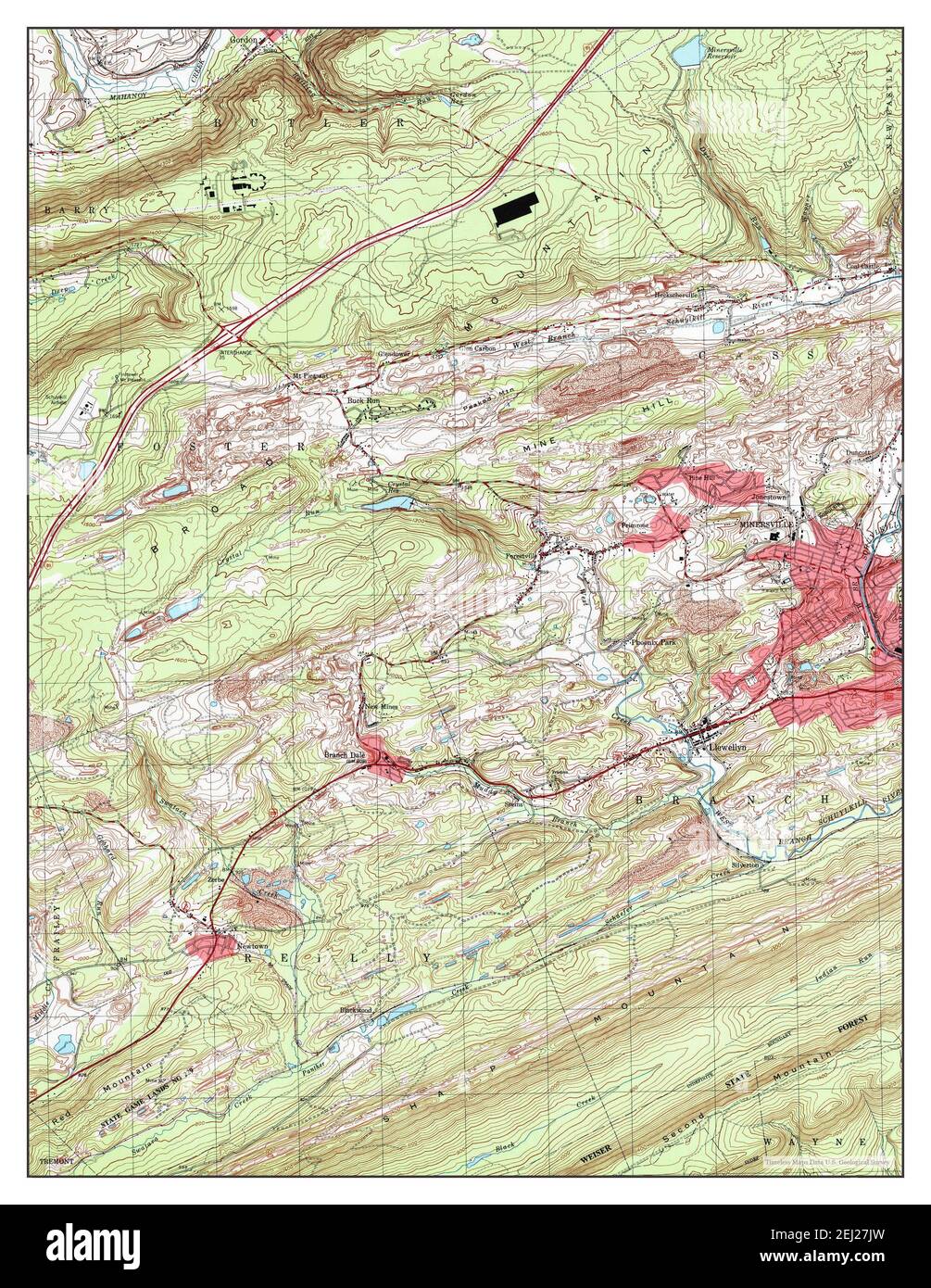 Carte de minersville Banque d'images détourées Alamy