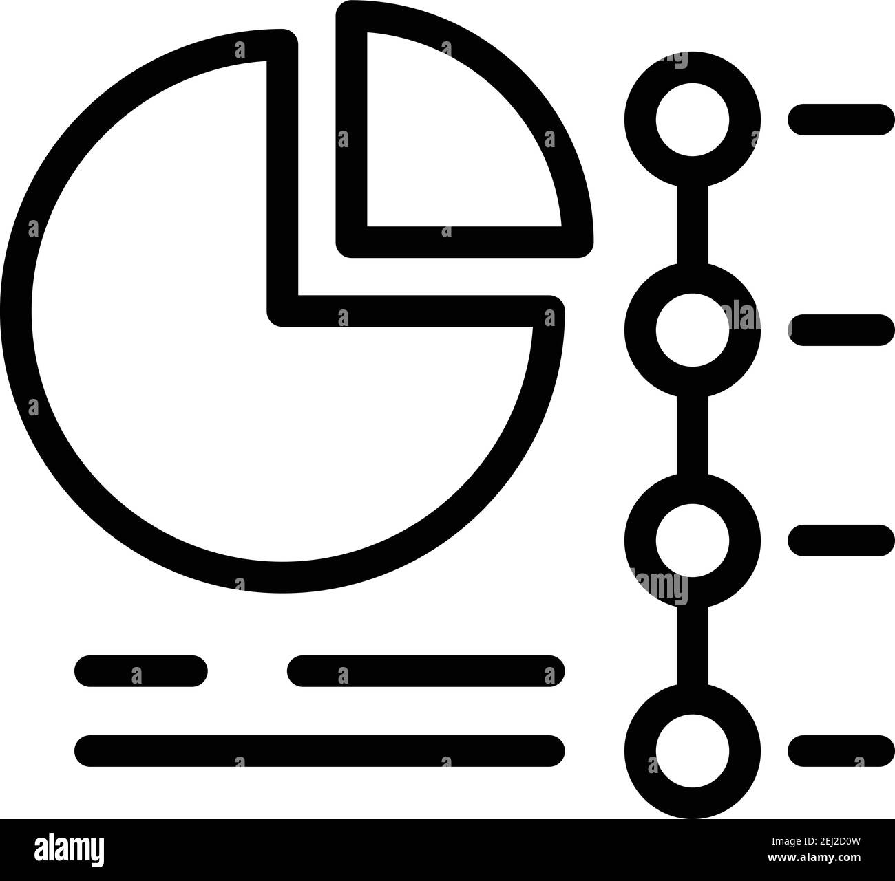 Icône en forme de tarte marketing MIX. Outline marketing mix pie vecteur icône pour la conception de sites Web isolé sur fond blanc Illustration de Vecteur