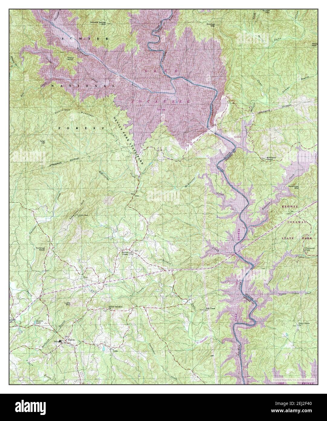 Salem, Caroline du Sud, carte 1996, 1:24000, États-Unis d'Amérique par Timeless Maps, données U.S. Geological Survey Banque D'Images