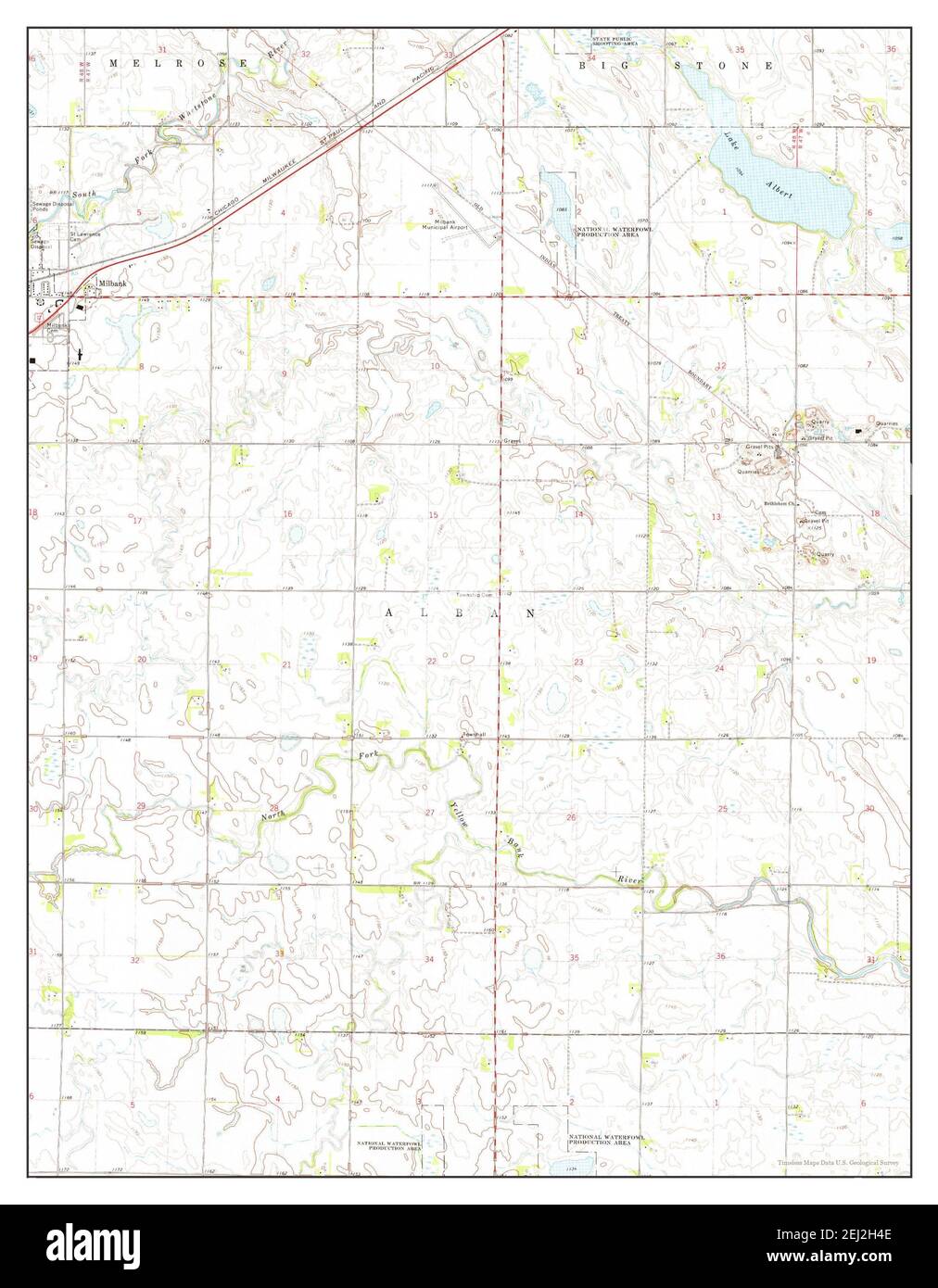 Carte du dakota du sud de milbank Banque de photographies et d’images à