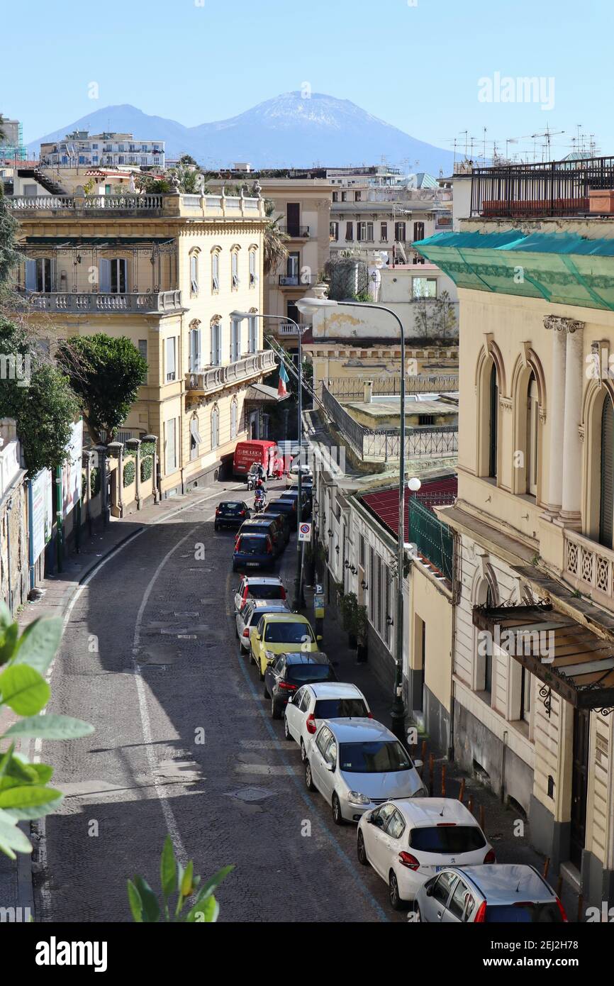 Napoli - via del Parco Margherita da Corso Vittorio Emanuele Banque D'Images