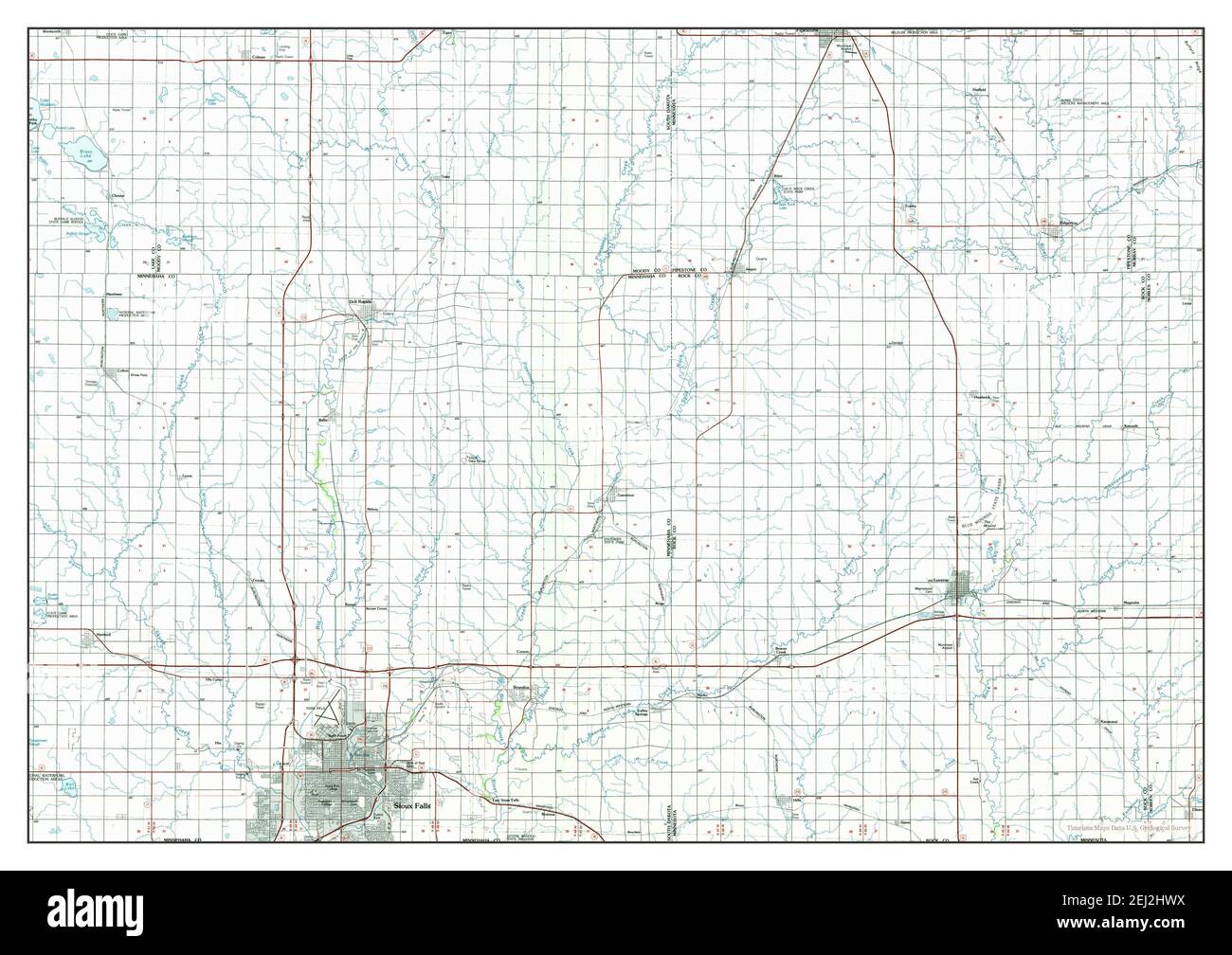 Sioux Falls, Dakota du Sud, carte 1985, 1:100000, États-Unis d'Amérique par Timeless Maps, données U.S. Geological Survey Banque D'Images