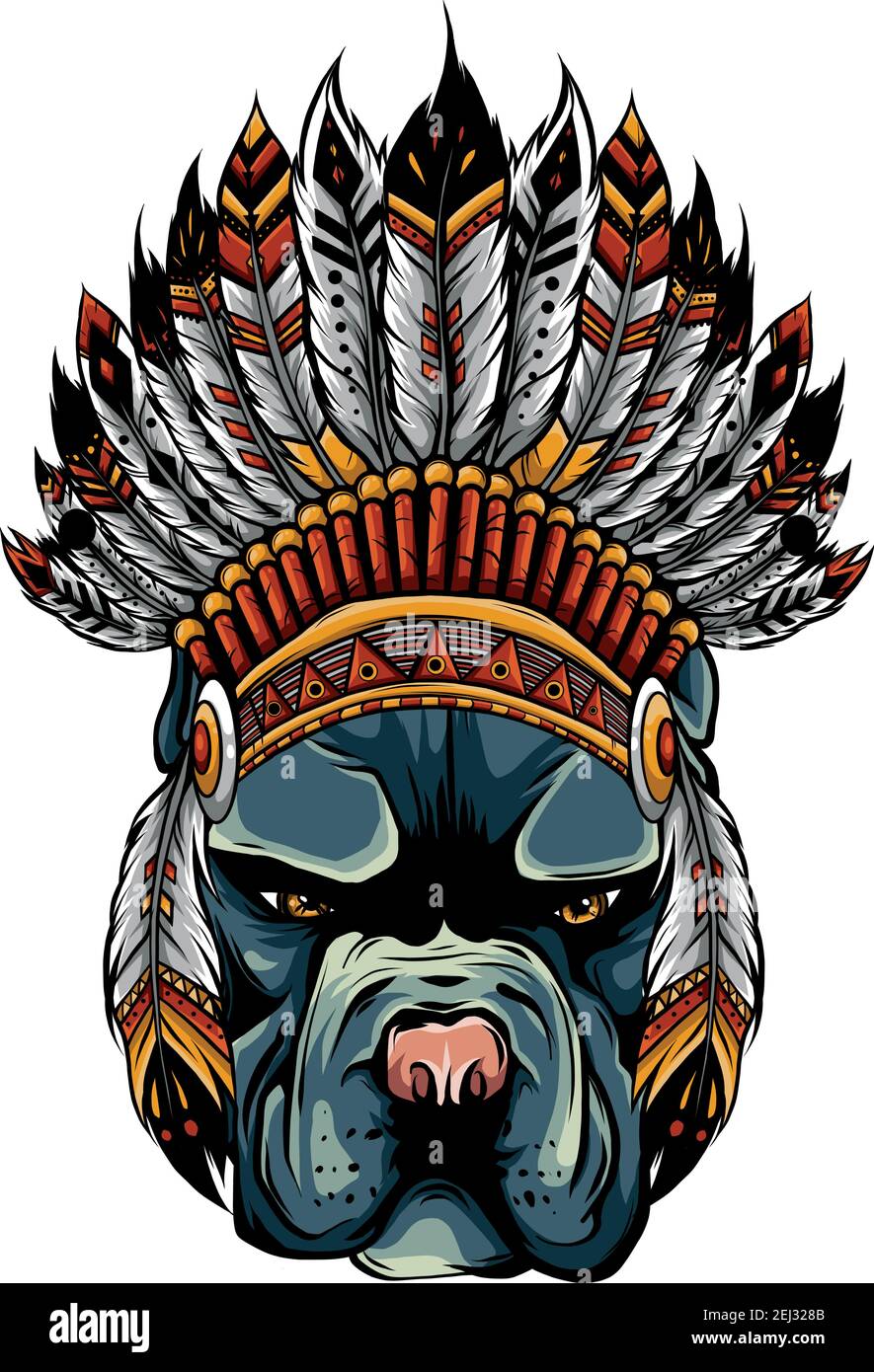 Chien tête avec chapeau indien traditionnel, illustration vectorielle Illustration de Vecteur Chien tête avec chapeau indien traditionnel, illustration vectorielle Illustration de Vecteur
