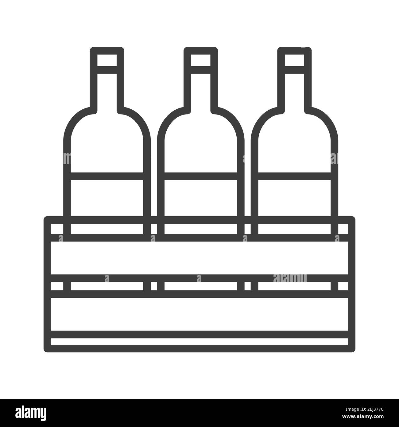 Bouteilles de vin. Une simple icône culinaire dans un style tendance, isolée sur fond blanc pour les applications Web et le concept mobile. Illustration vectorielle. EPS10 Illustration de Vecteur