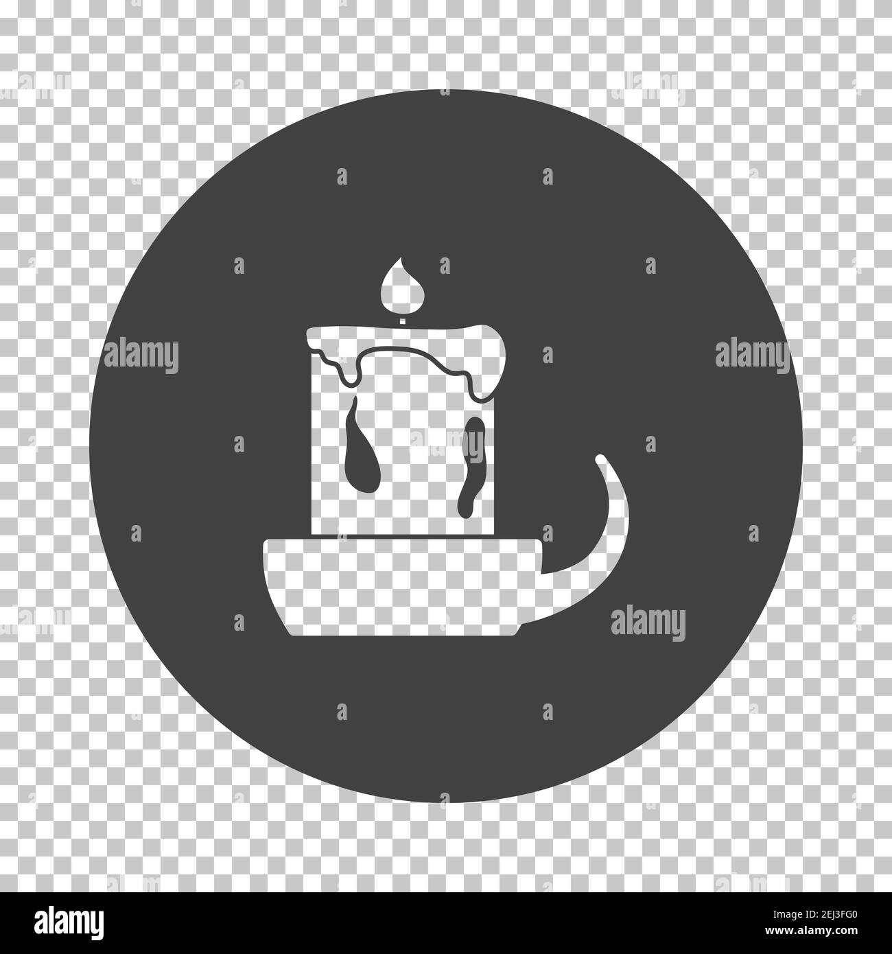 Bougie en forme de Candlestick. Soustraire Stencil Design sur la grille de transparence. Illustration vectorielle. Illustration de Vecteur