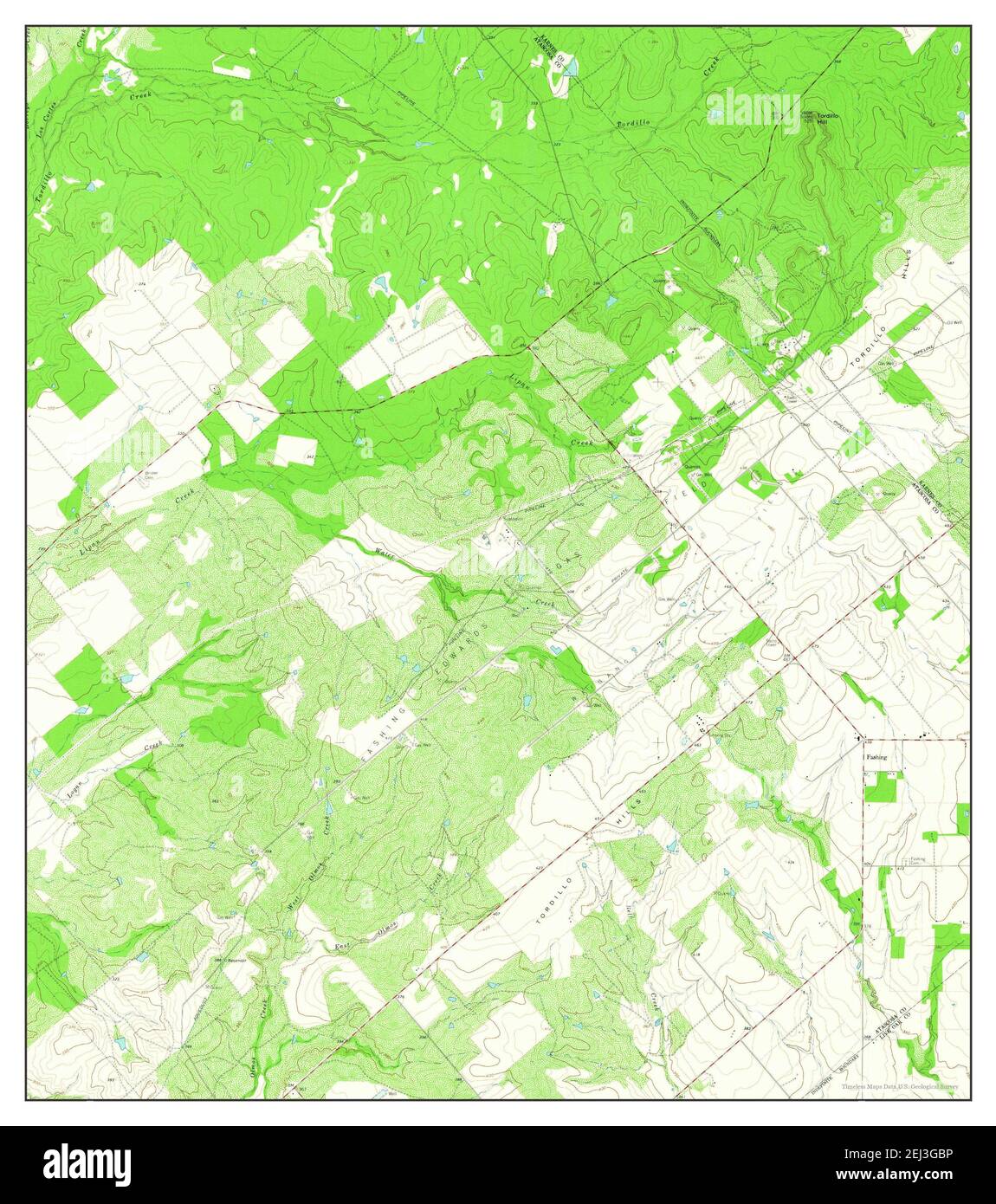 Fashing, Texas, carte 1961, 1:24000, États-Unis d'Amérique par Timeless Maps, données U.S. Geological Survey Banque D'Images