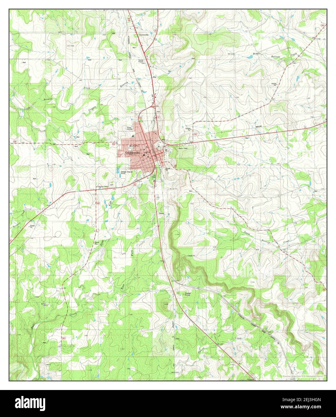 Goldthwaite, Texas, carte 1980, 1:24000, États-Unis d'Amérique par Timeless Maps, données U.S. Geological Survey Banque D'Images