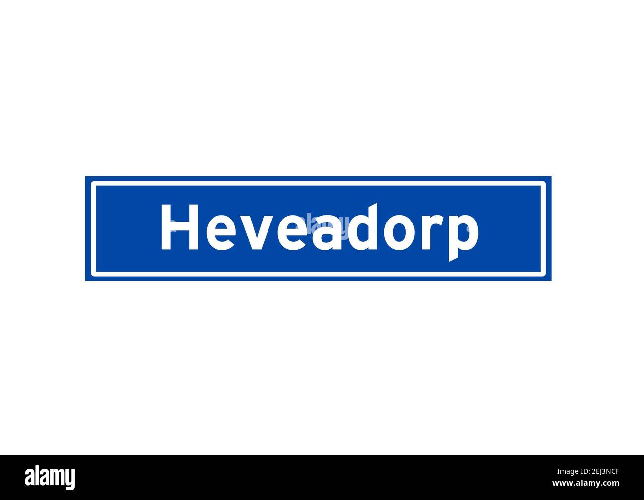 Heveadorp isolé Hollandais lieu nom signe. Signe de la ville depuis les pays-Bas. Banque D'Images