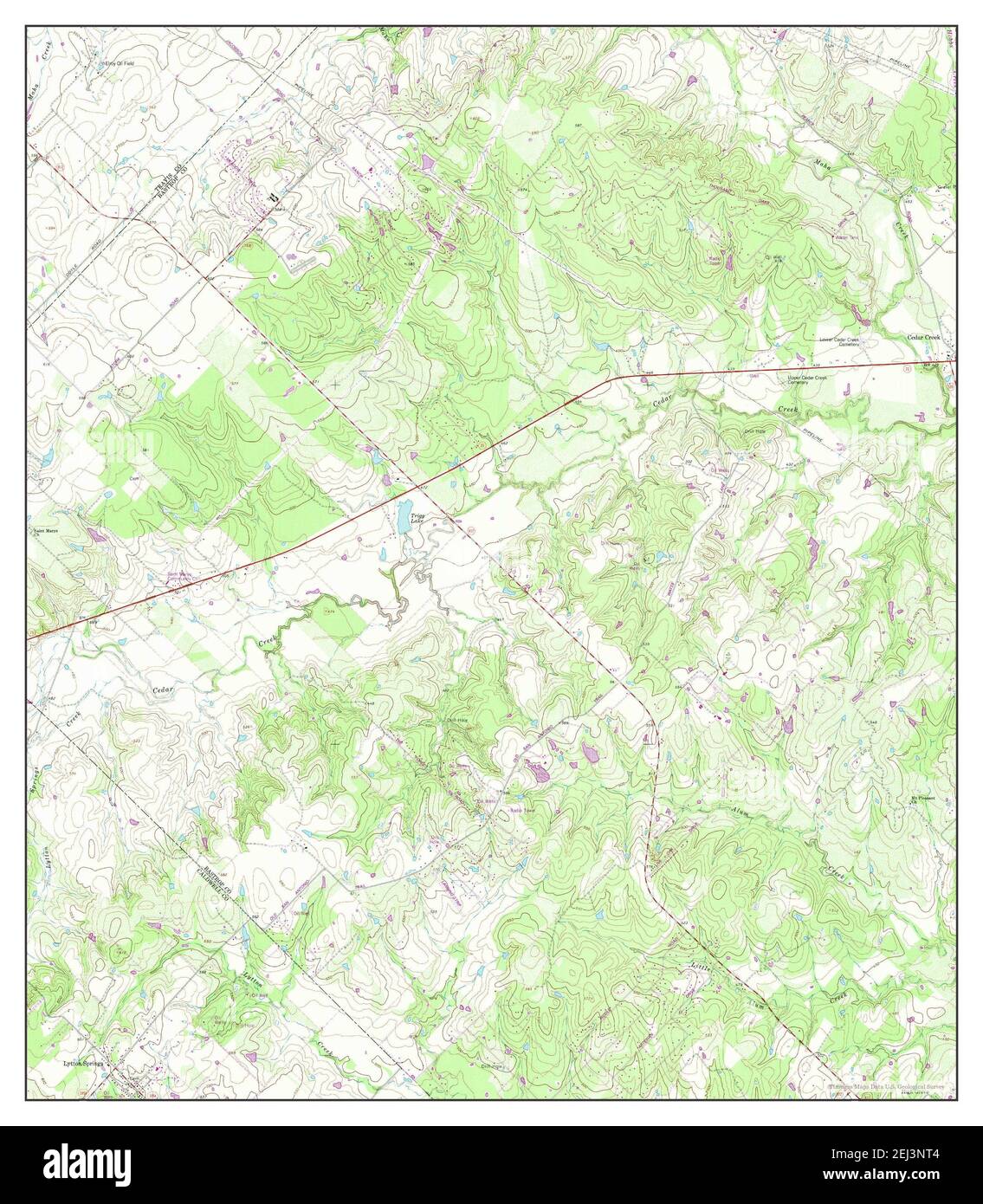 Lytton Springs, Texas, carte 1968, 1:24000, États-Unis d'Amérique par Timeless Maps, données U.S. Geological Survey Banque D'Images